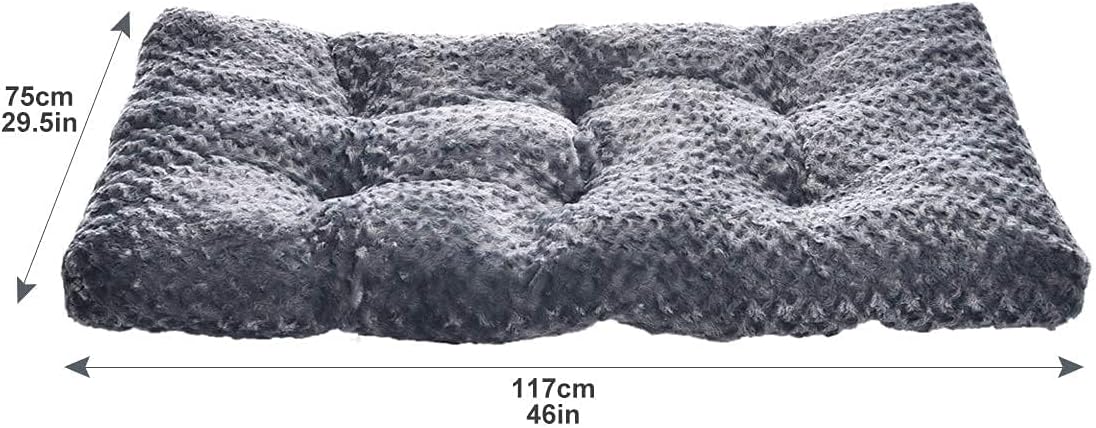 Detalle de Amazon Basics Materassino lavabile per animali domestici con motivo a spirale – grigio, 117 x 74 x 10 cm