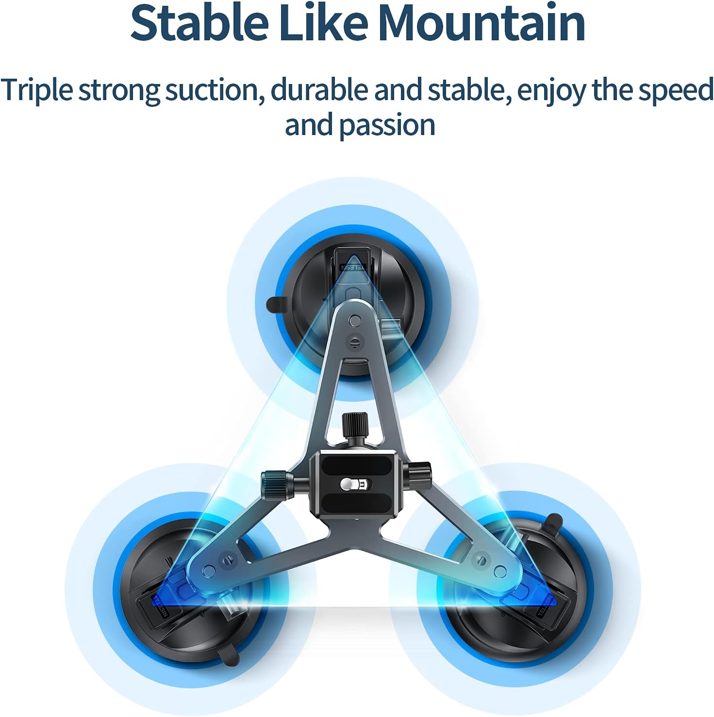 Thumbnail 2 de Triple Suction Cup Car Mount with 360° Rotation for Action Cameras