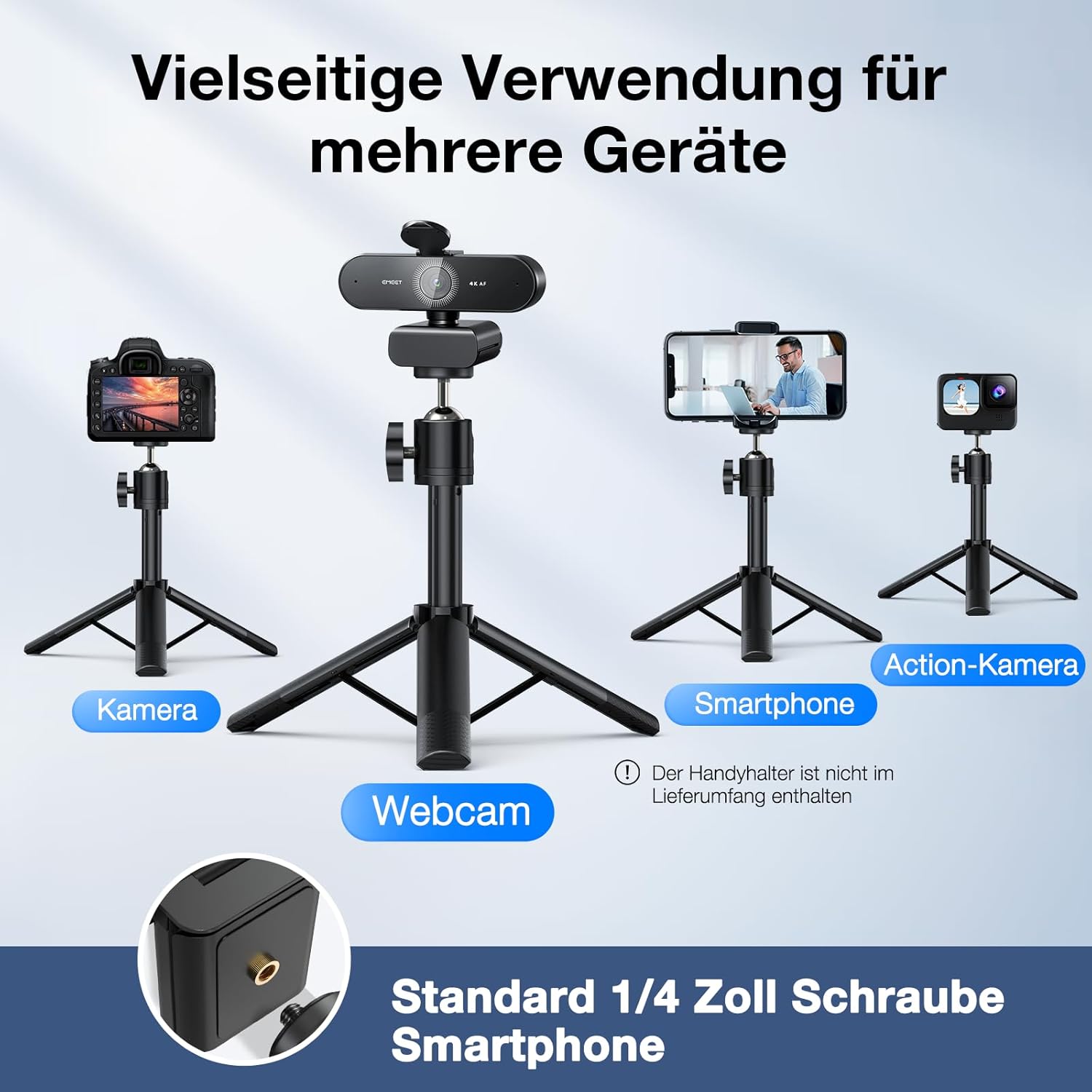 Thumbnail 4 de EMEET NOVA 4K Webcam mit Ständer, Dual-Mikrofonen und 73° Weitwinkel – Ultra HD