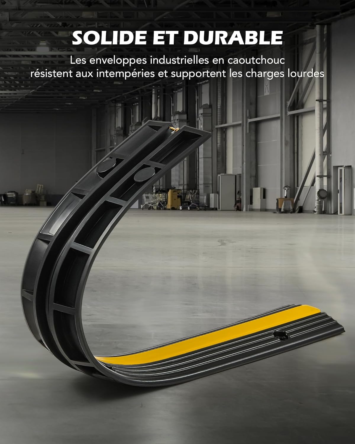 Thumbnail 6 de CREWORKS Passage Cable Sol en Caoutchouc – Passage placher pour câble (1Mx4-1 canal)
