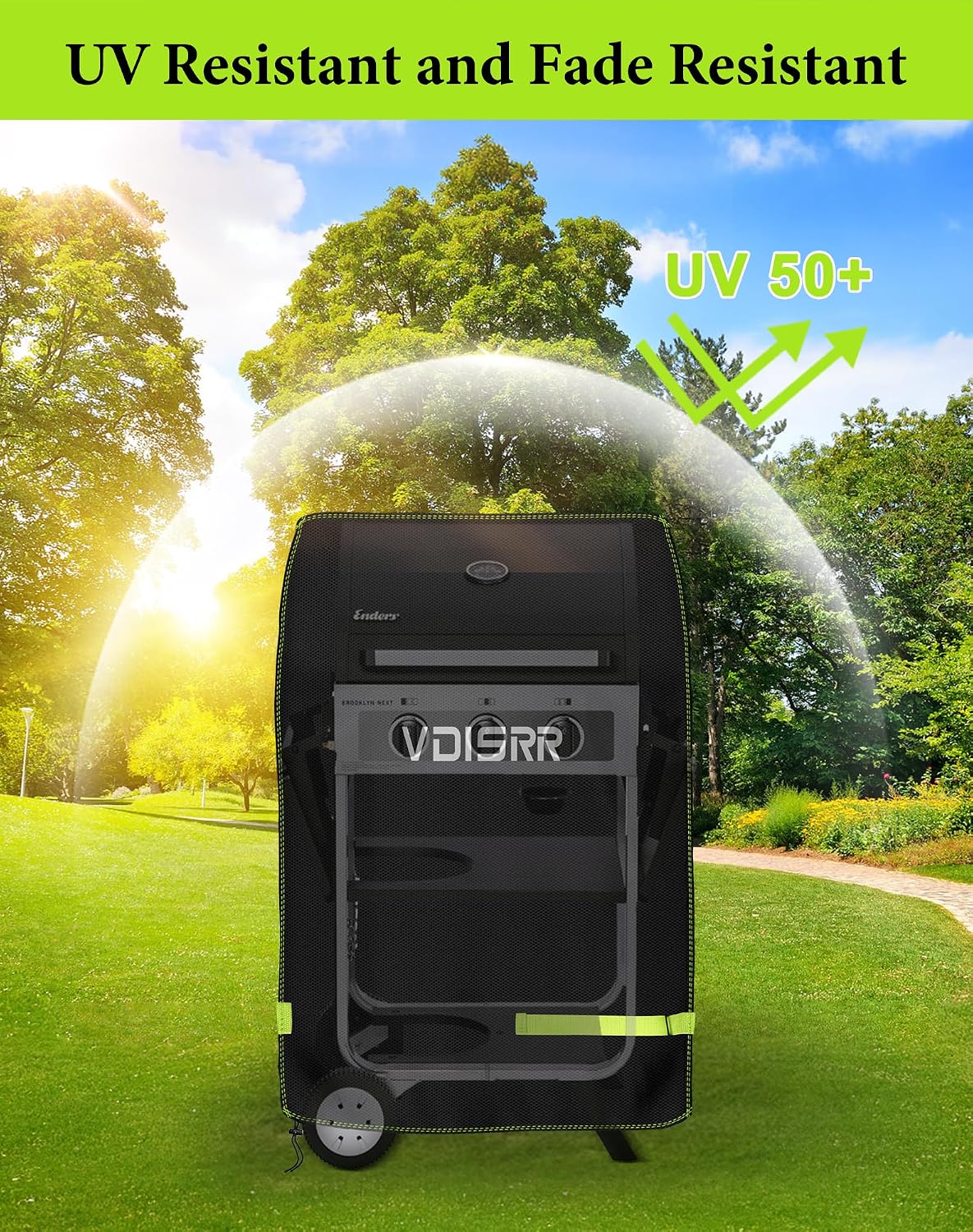 Detalle de VDISRR Copertura Barbecue da Esterno 90x70x110 cm – Oxford 600D, Impermeabile, Antivento