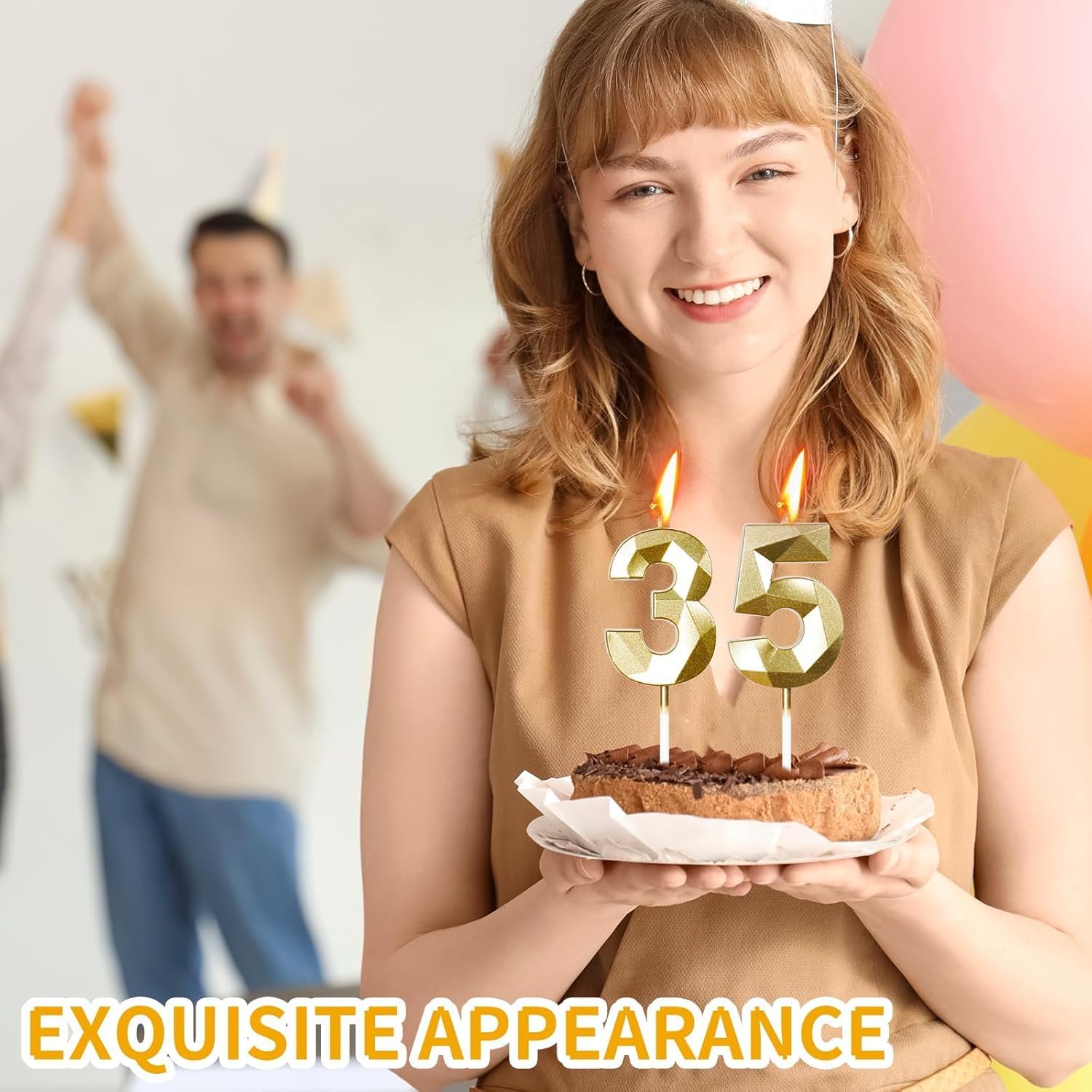 Thumbnail 6 de Yiran 98th Birthday Candles, Gold Number 98 – 3D Diamond Topper for Cakes