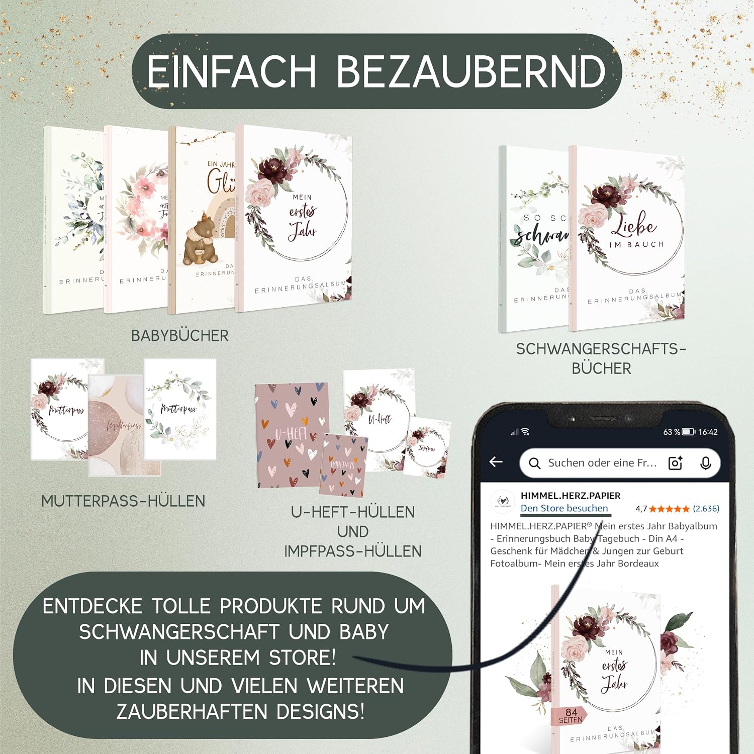 Thumbnail 4 de HIMMEL.HERZ.PAPIER Schwangerschaftstagebuch So schön schwanger