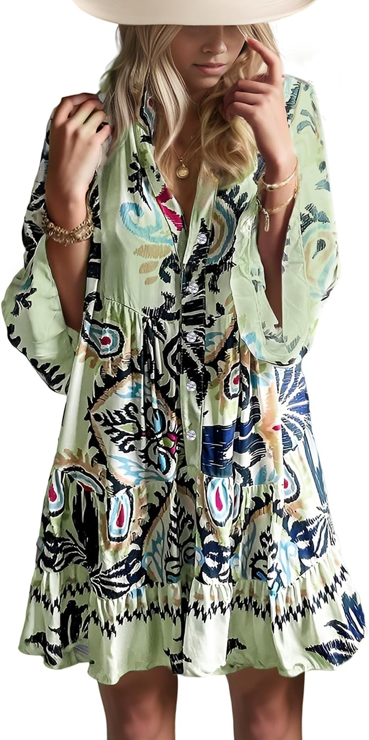 Thumbnail 6 de Opemiby Summer Dress Flowy Ruffle Mini