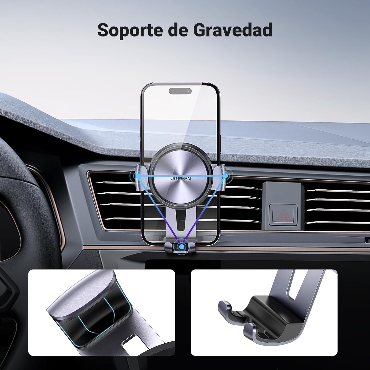 Thumbnail 1 de UGREEN soporte móvil coche rejilla 360