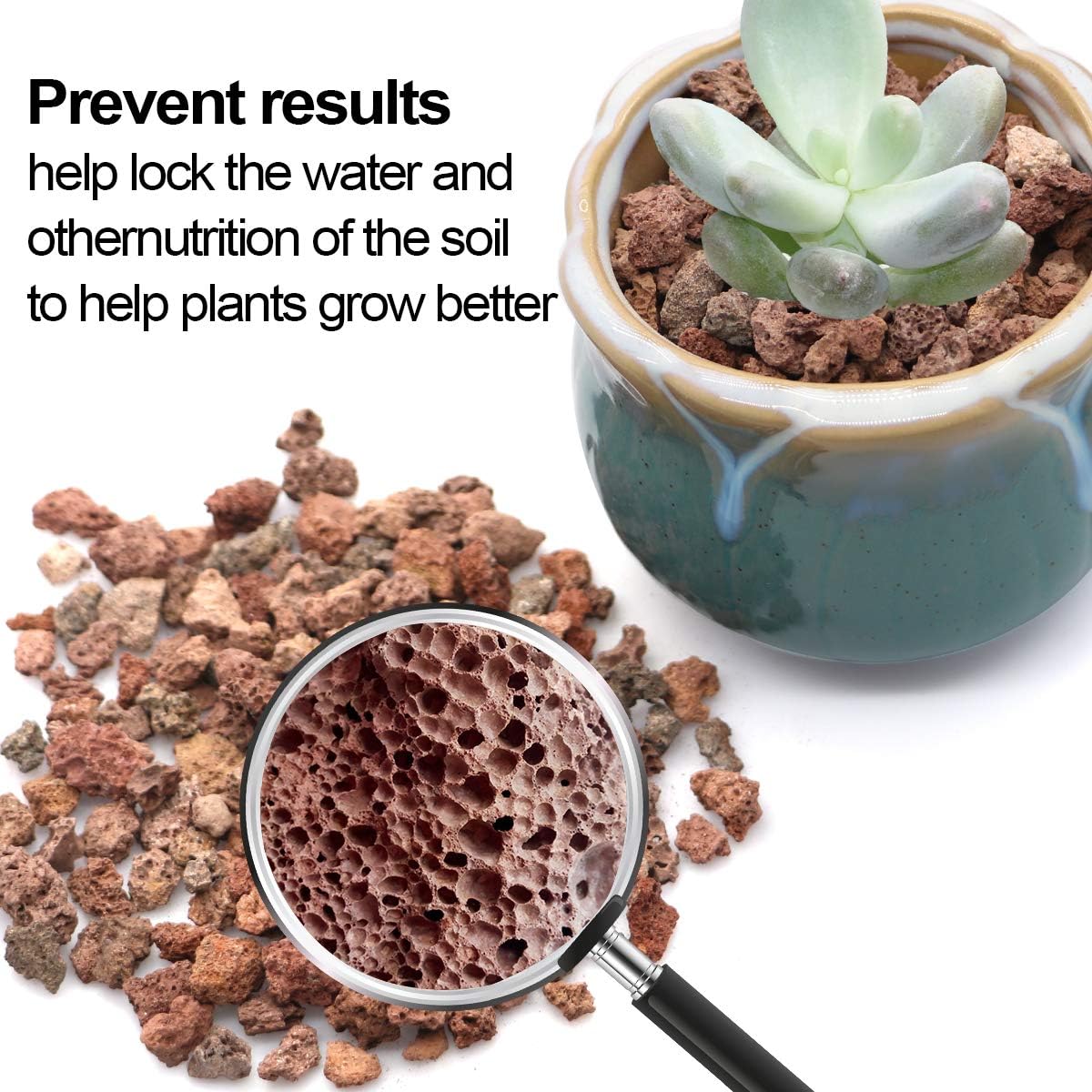 Detalle 2 de TOYPOPOR CWBD-aa2863 Red Lava Rock for Bonsai, Succulents and Cactus Pots