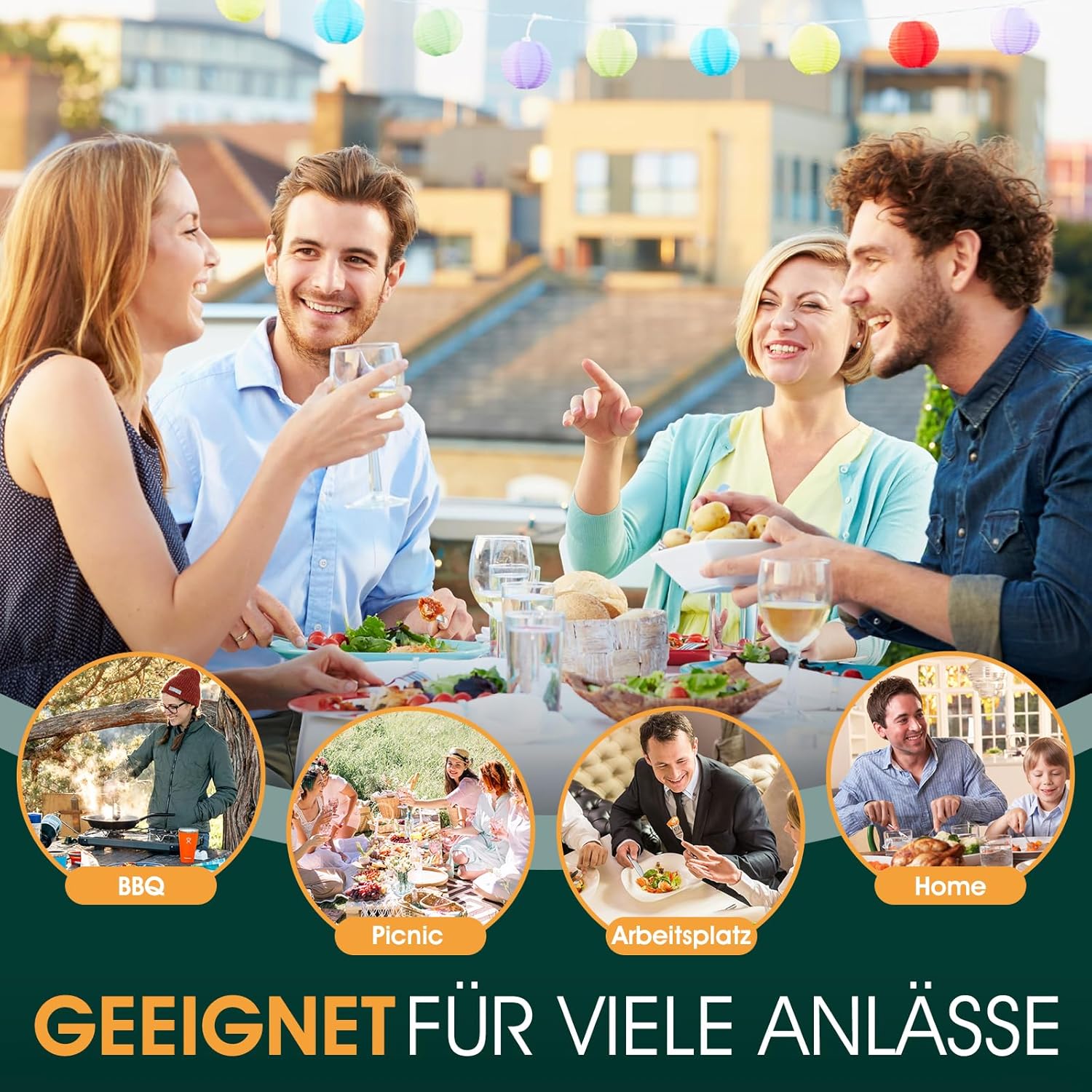 Detalle de TAN REN Besteck-Set für 6 Personen, 36-teiliges Edelstahlbesteck mit Steakmessern (silber)
