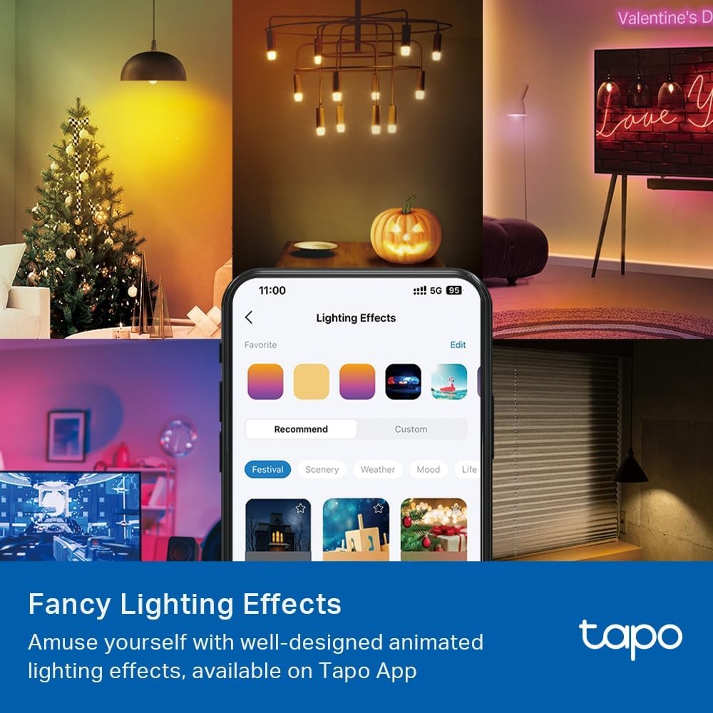 Detalle de Tapo L430P E14 Smart Bulb: Colourful, tunable and smart lighting without a hub