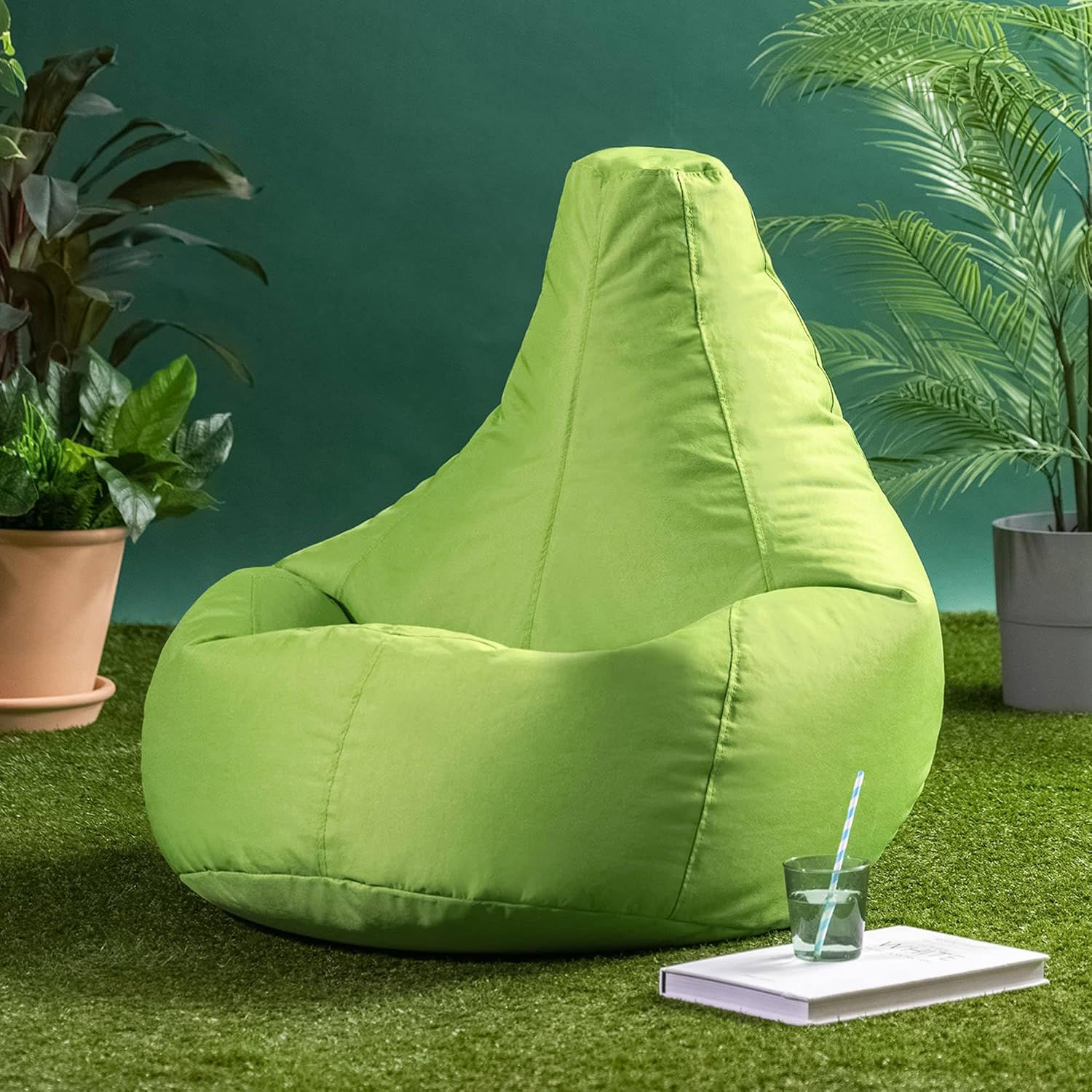 Thumbnail 3 de Bean Bag Bazaar Dalton gaming bean bag chair (Lime Green) with filling included