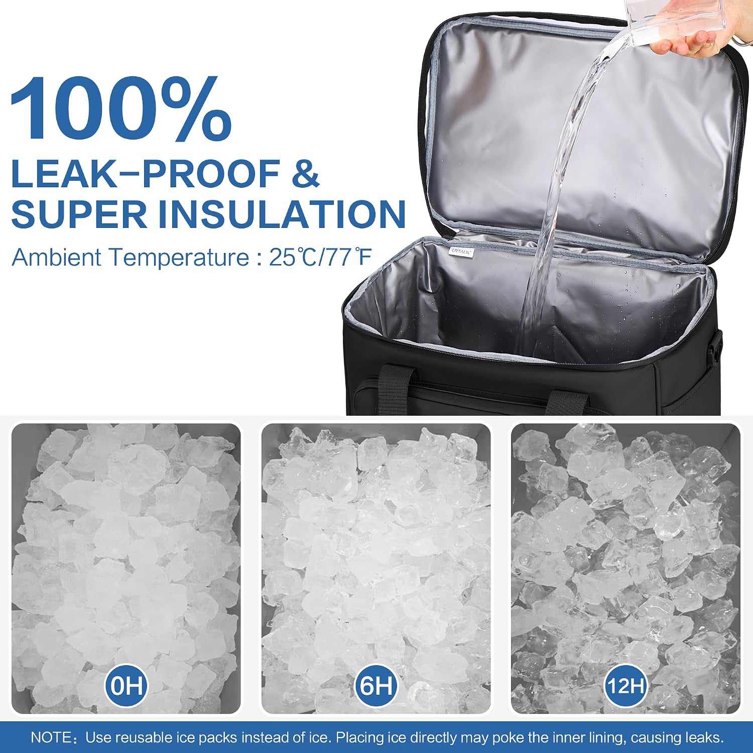 Detalle de Urtala Sac Isotherme 30 L – glacière souple pour le camping et les voyages