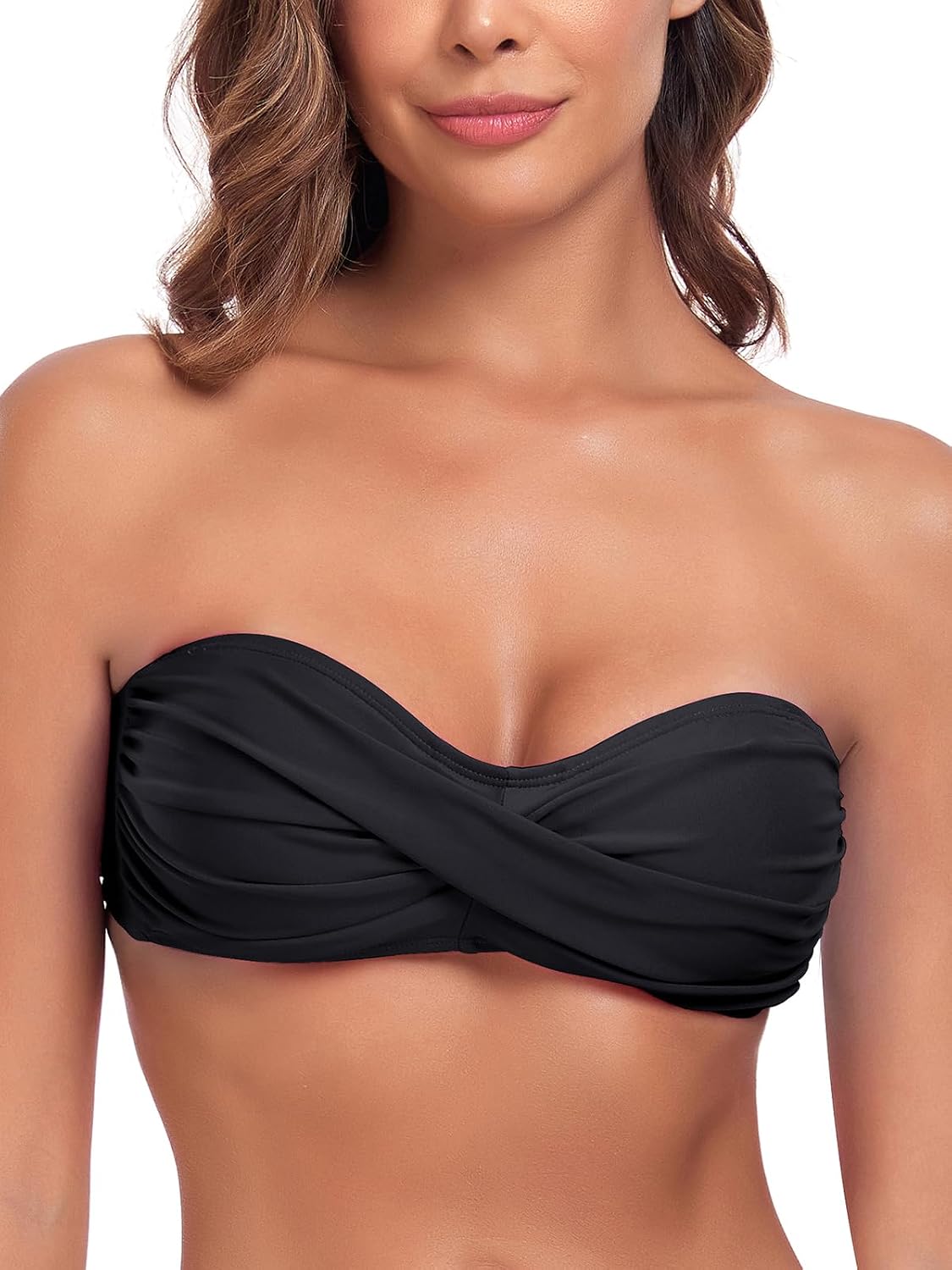 Detalle de Ocean Blues women’s strapless bandeau bikini top with tie back