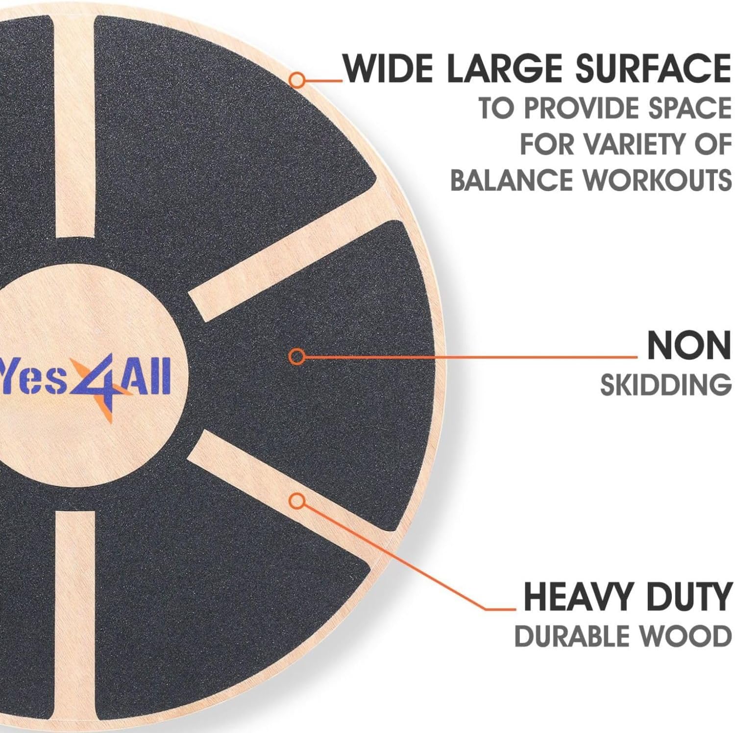 Detalle de Yes4All Wobble Balance Board, Wood