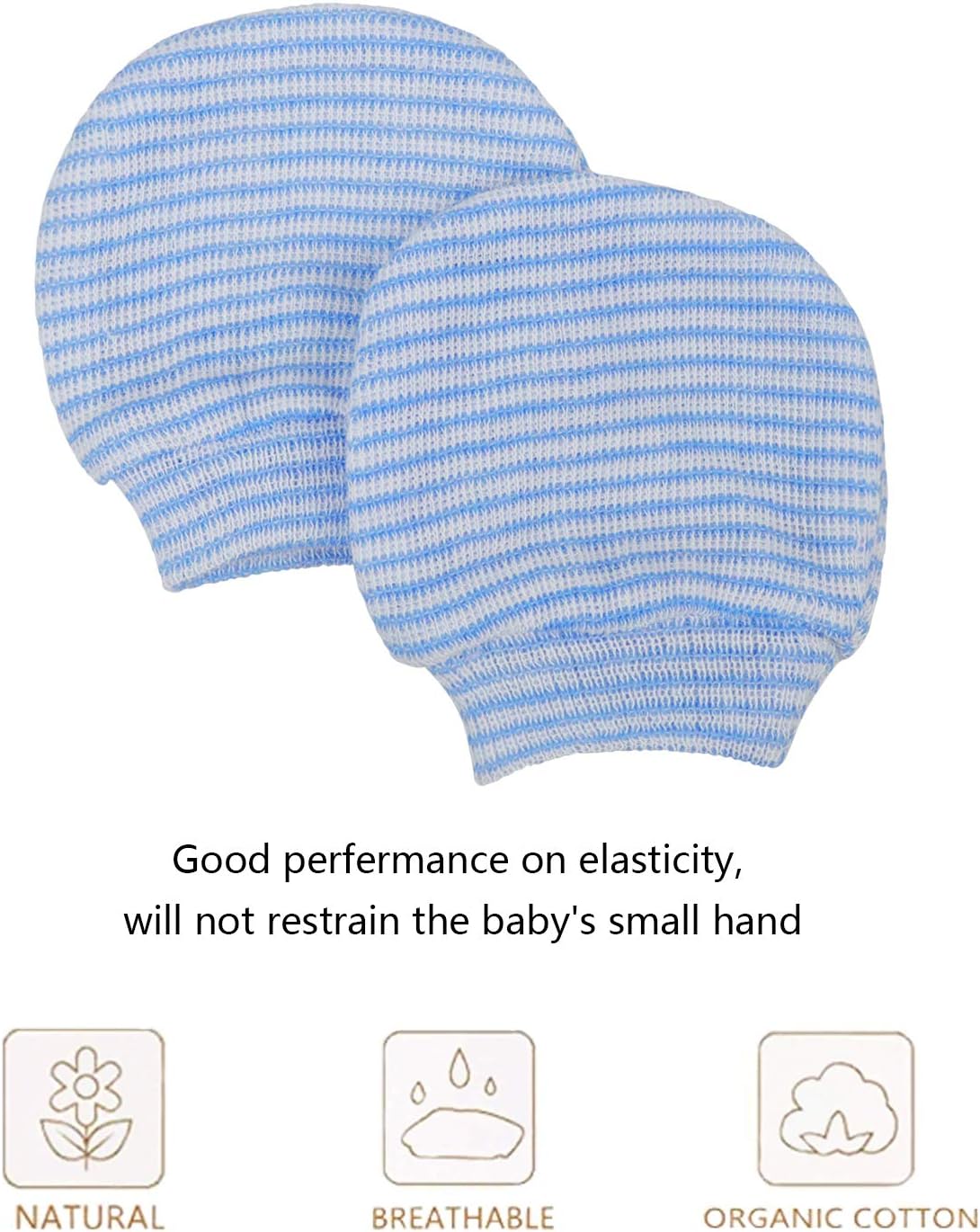 Thumbnail 2 de DRESHOW Newborn Hat and Mittens set (5 hats, 3 pairs mittens) for 0–3 months