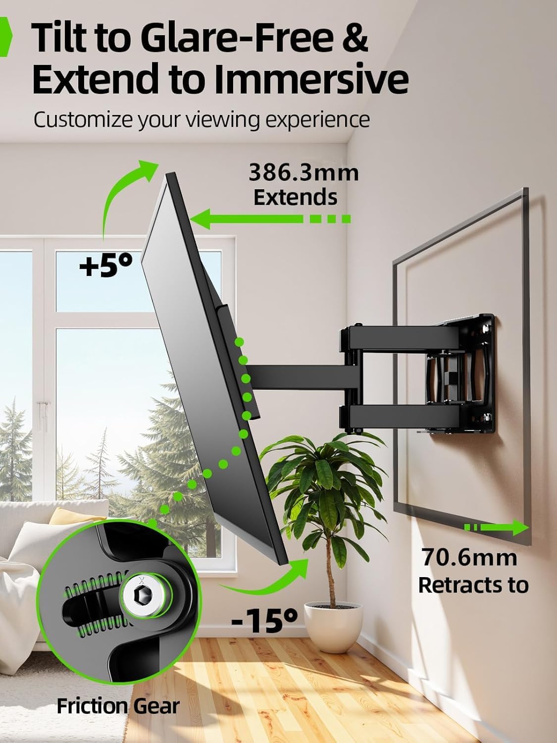 Detalle de USX MOUNT XML901 TV Wall Bracket for 37–86 Inch TV | Full Motion, 55kg