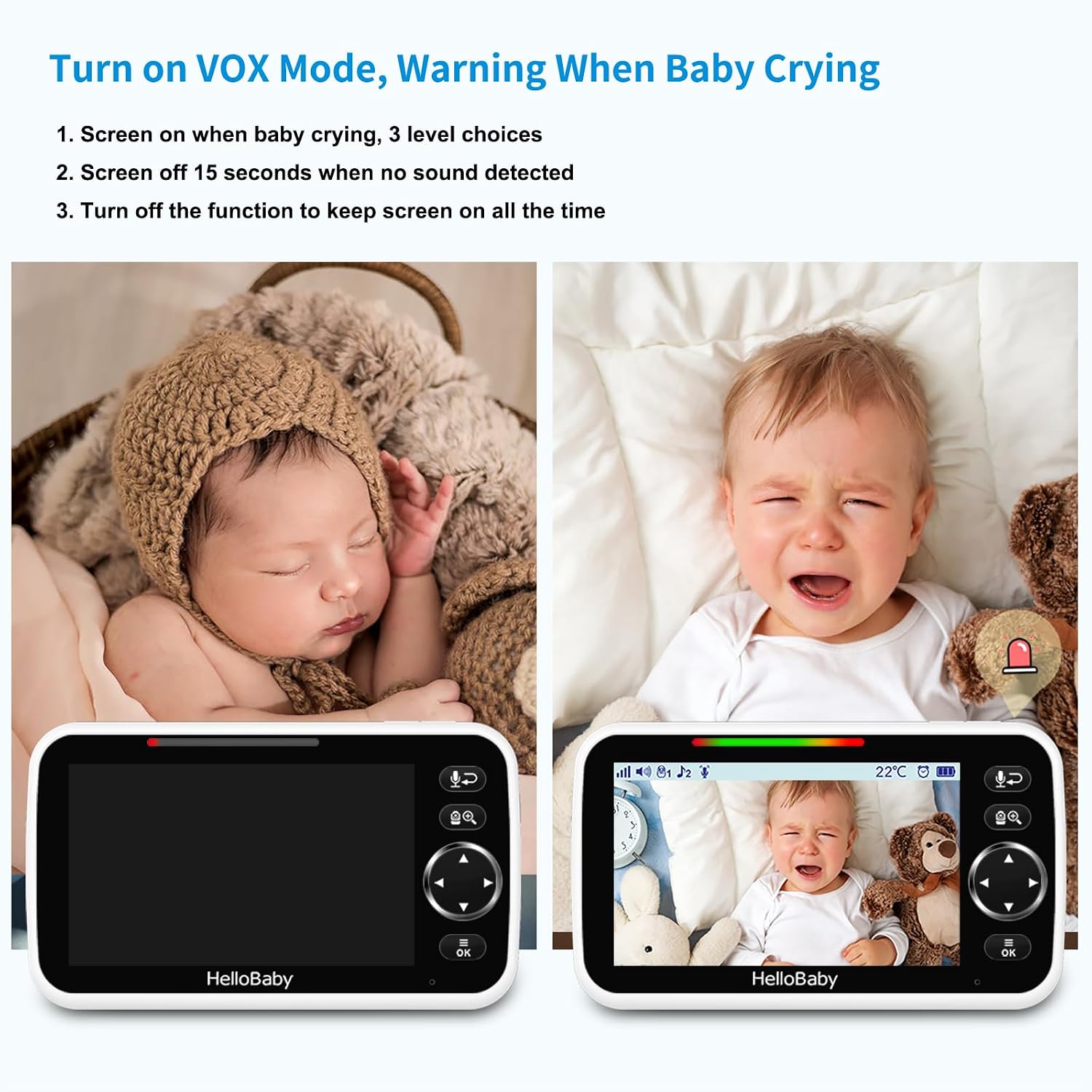 Thumbnail 4 de HelloBaby HB6550 Baby Monitor 5-inch