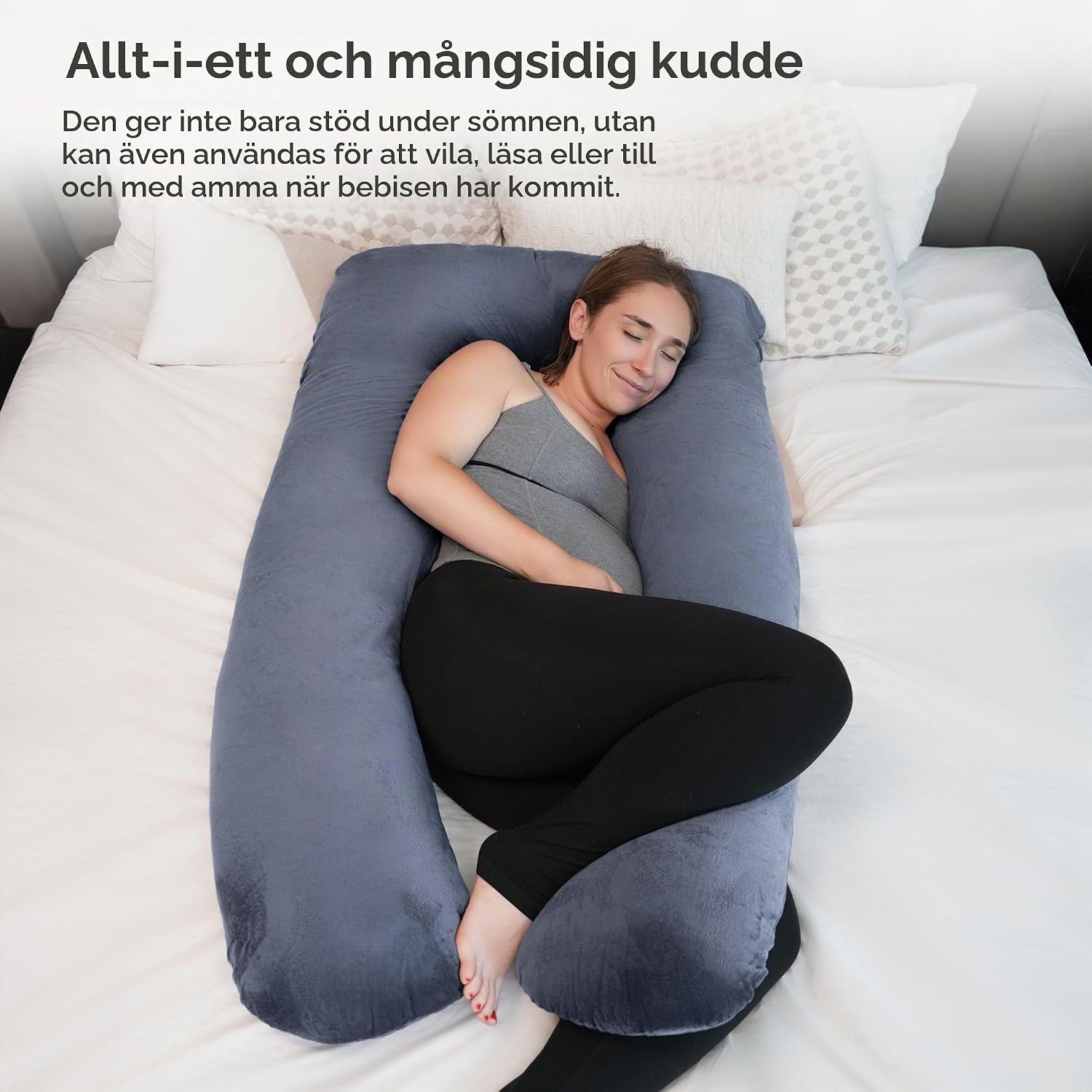 Detalle 2 de PinkFroggie gravidkudde i U-form, extra stor med avtagbart överdrag