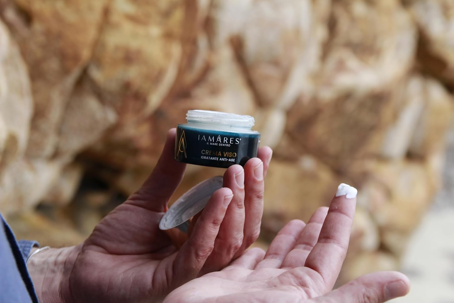Detalle de IAMARES Crema Viso Idratante Anti-Age con Acqua di Mare della Sardegna 50 ml