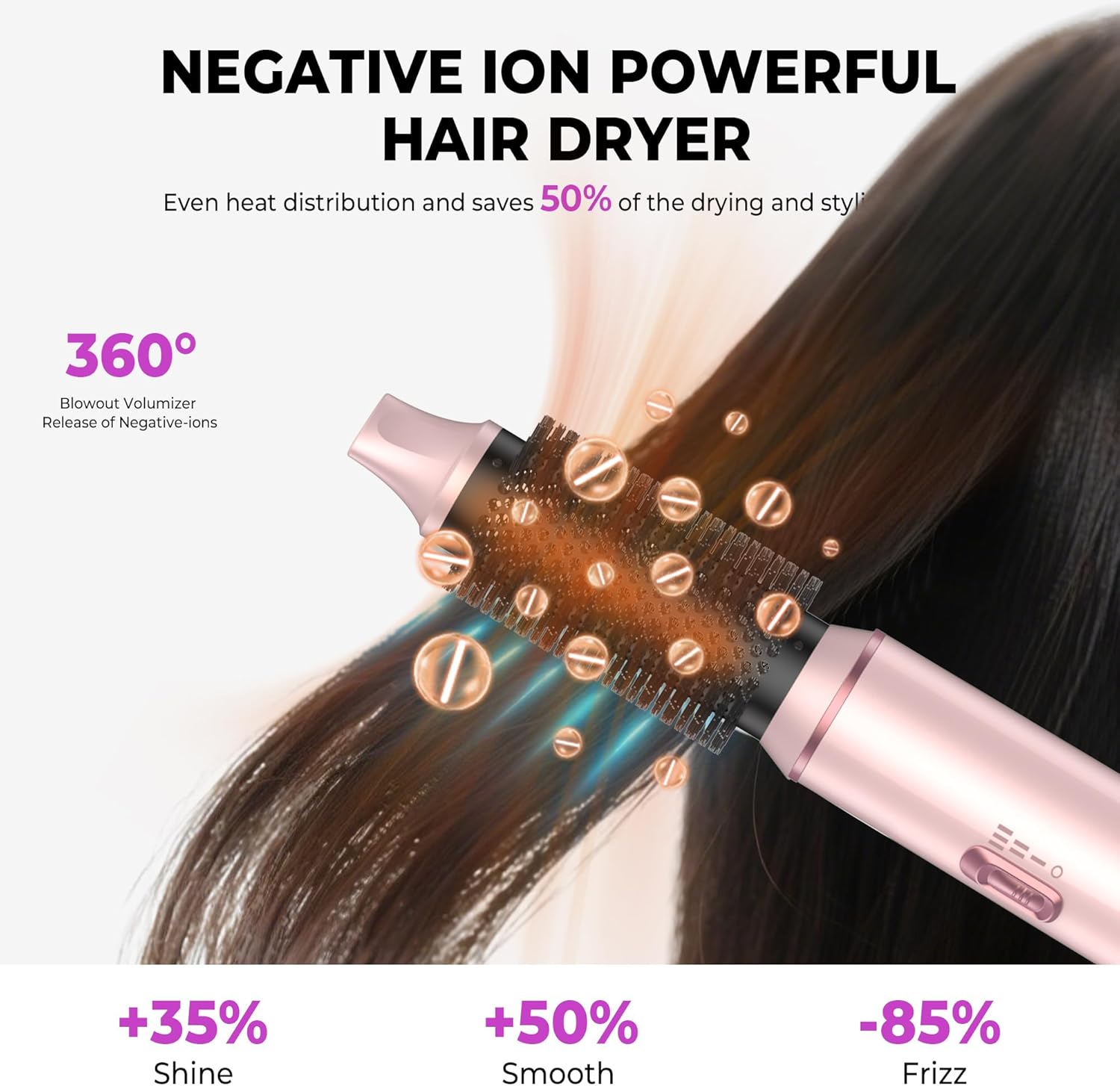 Thumbnail 3 de UMIGA Hairstyler 5 in 1 – Airstyler Haarstyler mit Lockenstäben, Glättbürste und mehr, Rosa