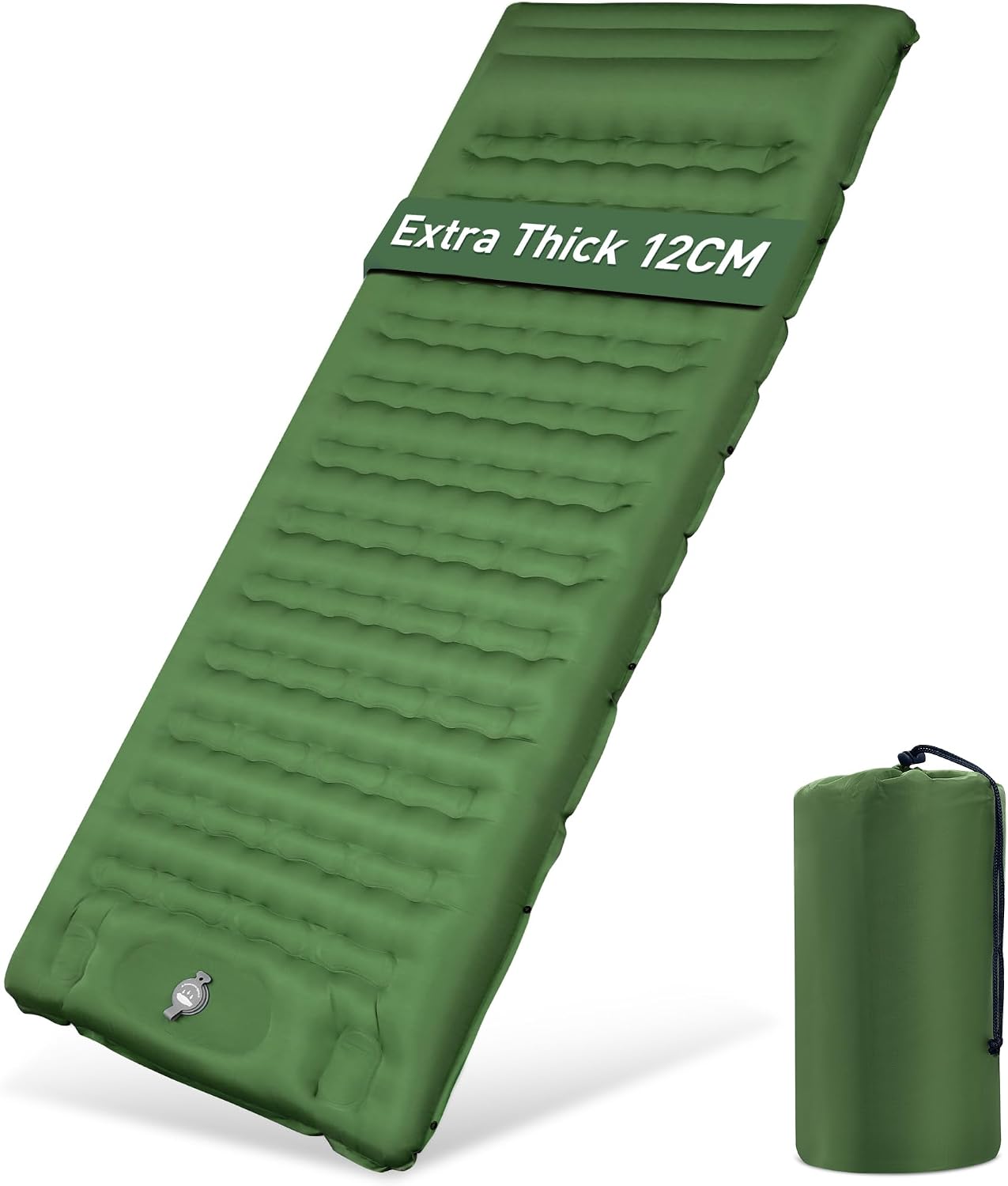Detalle de Aonext CQD campingslaapmat 12 cm met voetpomp, waterdicht nylon