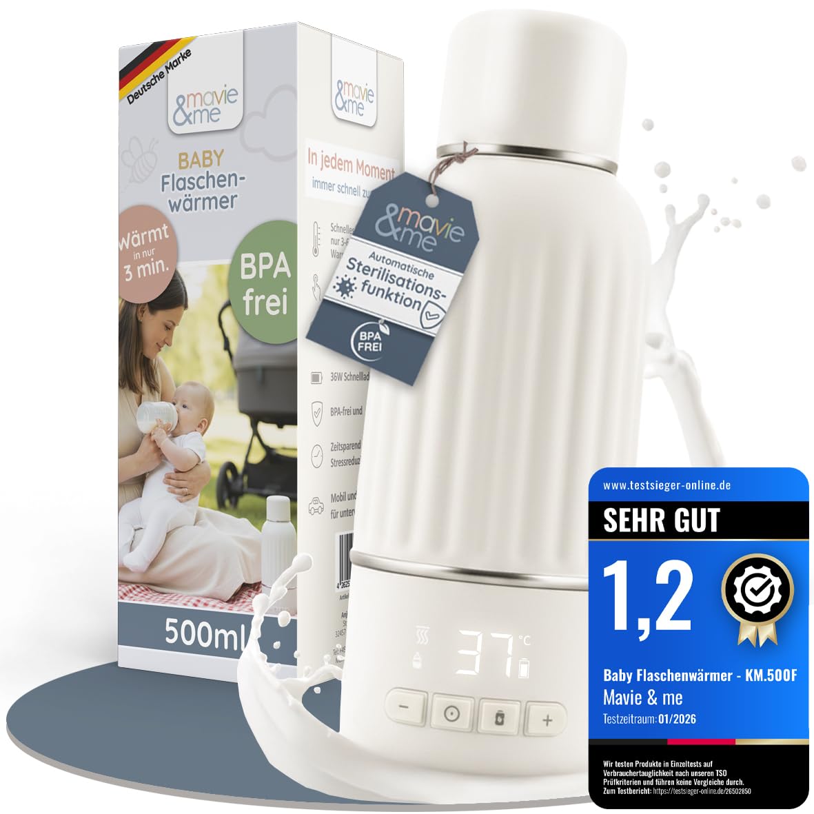 Baby Flaschenwärmer 500ml BPA frei Muttermilch