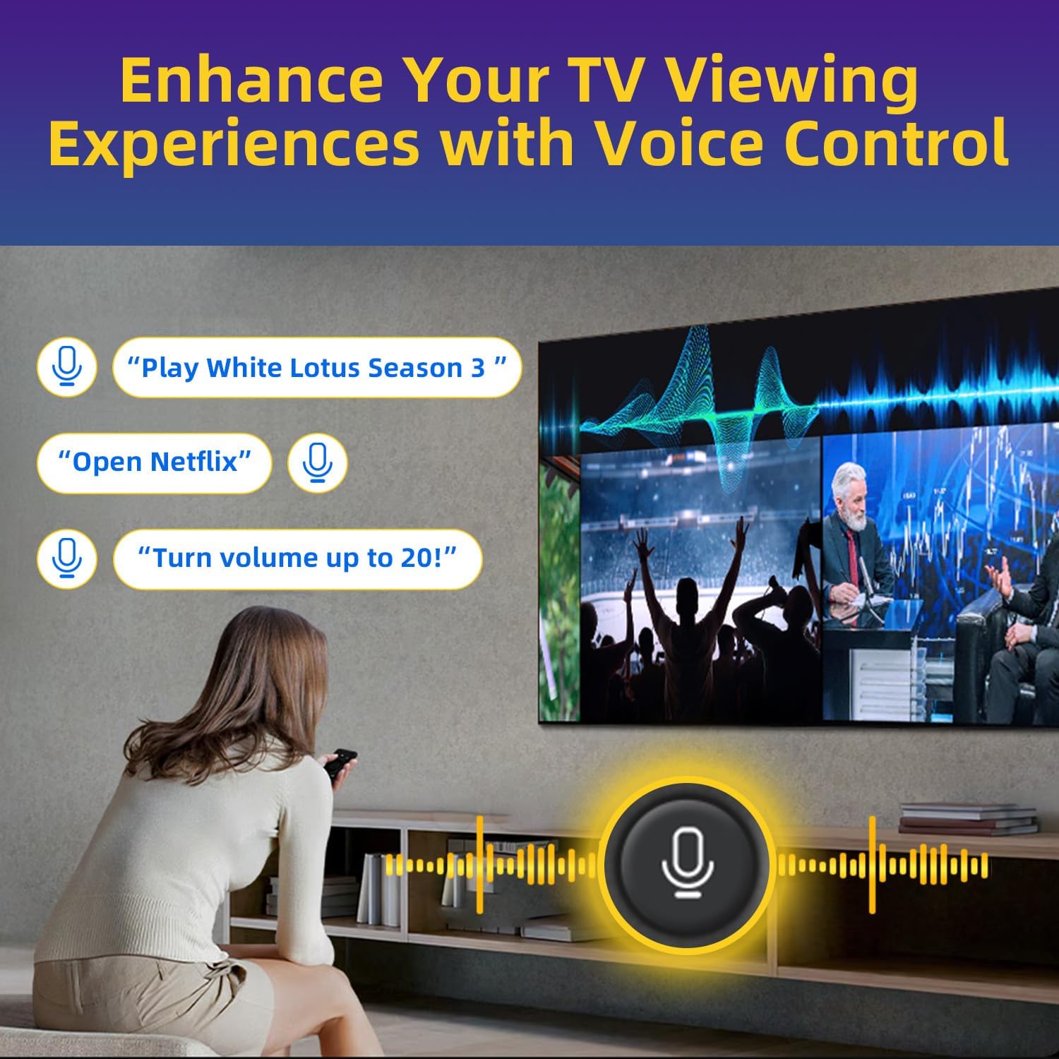 Detalle de Nettech BN59-01432A Rechargeable Voice Remote for Samsung Smart TVs