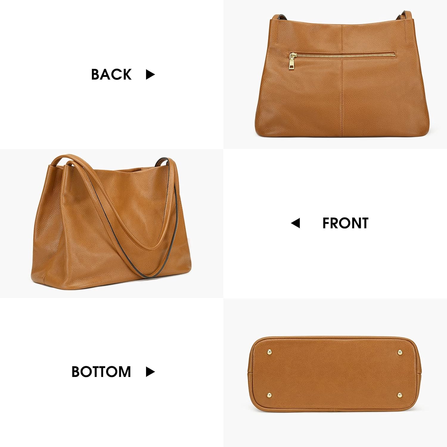 Thumbnail 6 de Kattee sac fourre-tout en cuir véritable souple pour femme – pratique et élégant