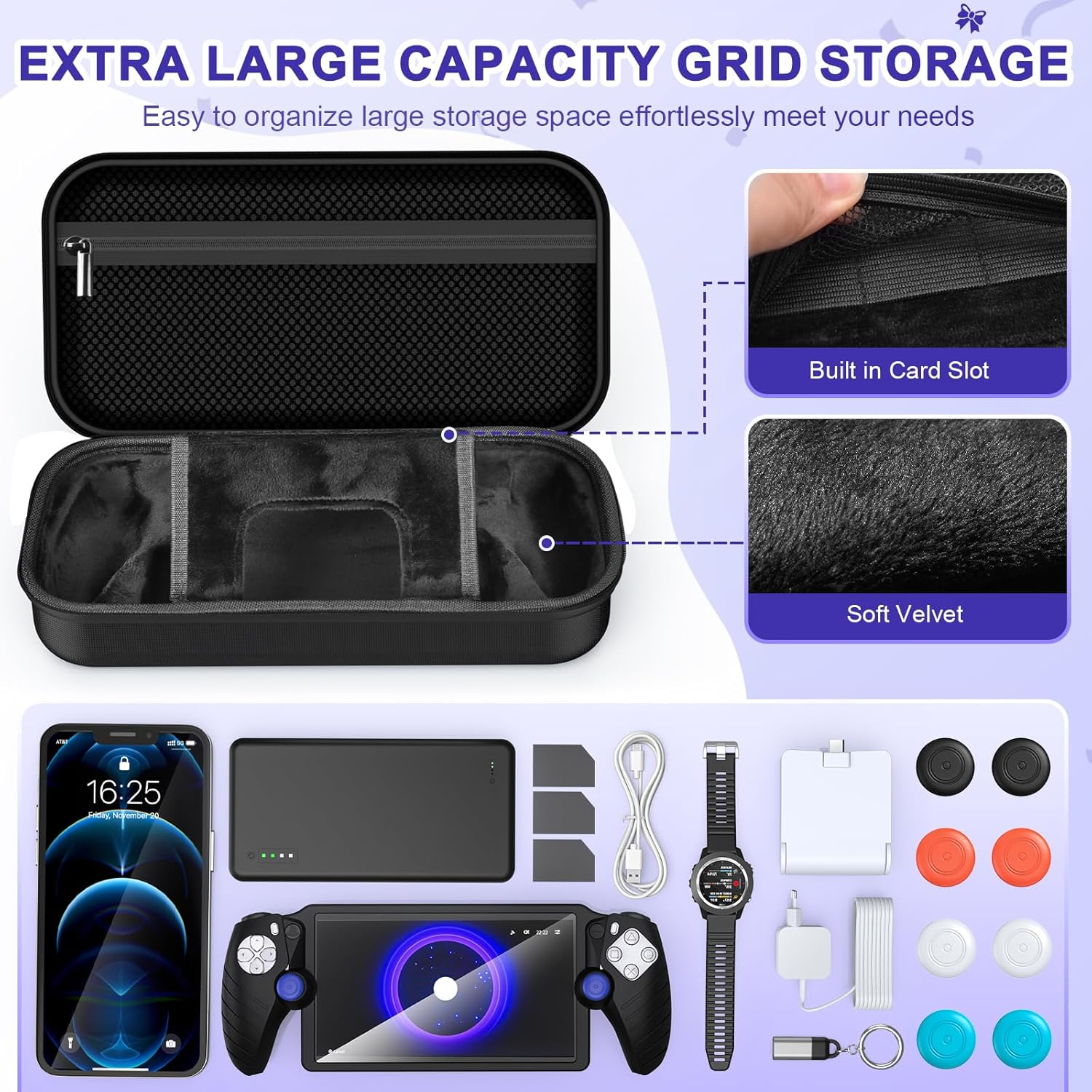 Thumbnail 1 de FYOUNG 14 in 1 Accessories Bundle for PlayStation Portal – Carrying Case, Magnetic Charger Dock, Screen Protectors & More
