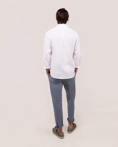 Detalle de El Ganso Camisa Lino Garment Dyed Button Down Blanco — análisis práctico de compra