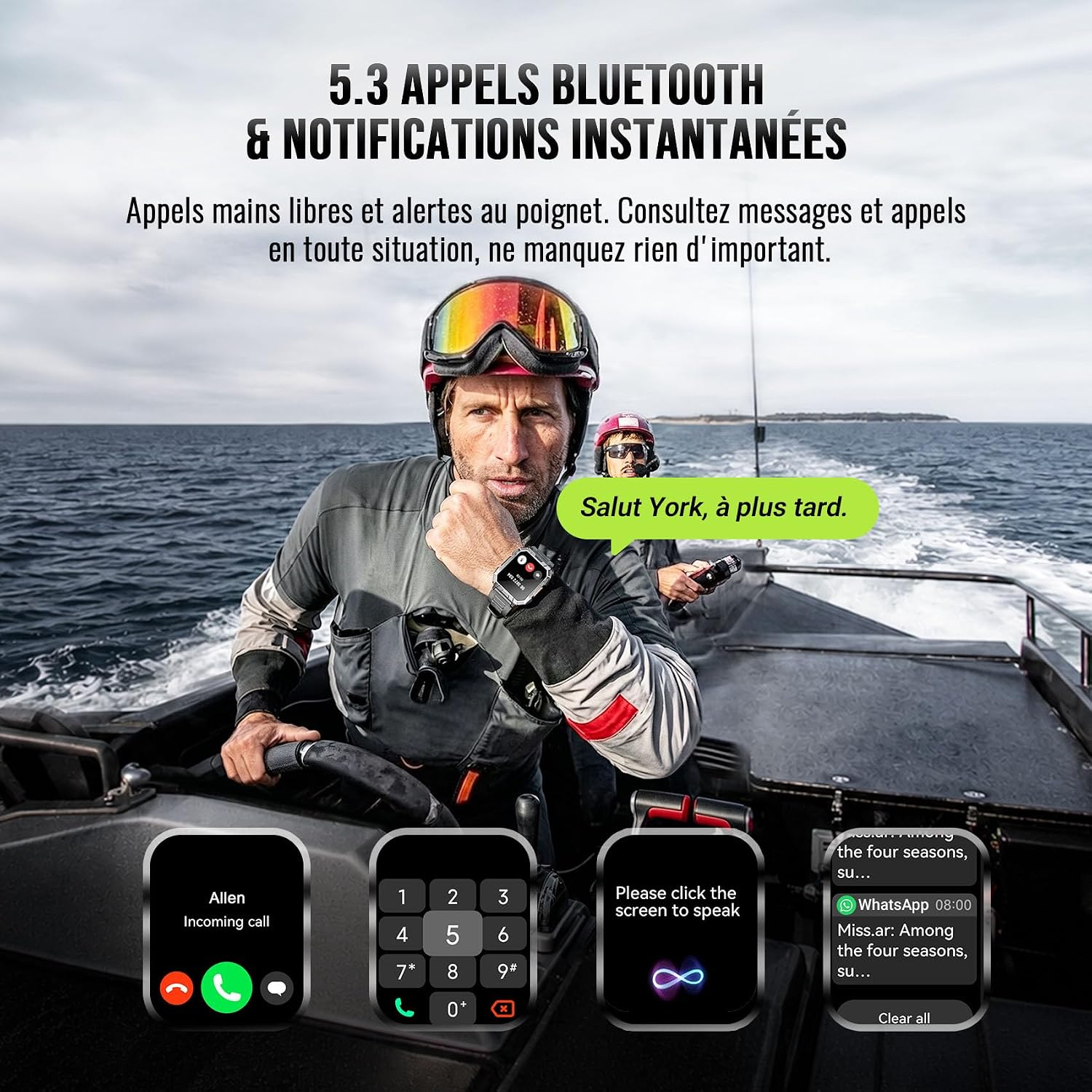 Thumbnail 6 de Blackview Montre Connectée Homme Militaire avec Torche LED SOS, Boussole et 100 Jours d’Autonomie