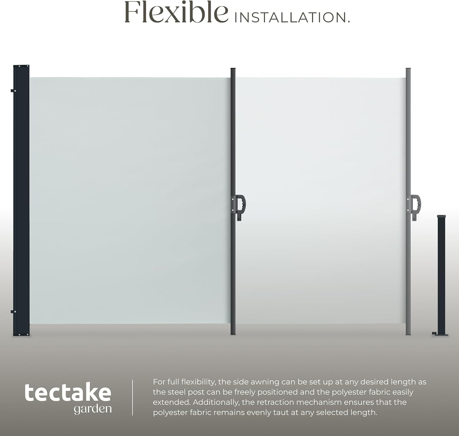 Detalle de tectake® 406589-1 sidomarkis 180 x 300 cm med UV-skydd