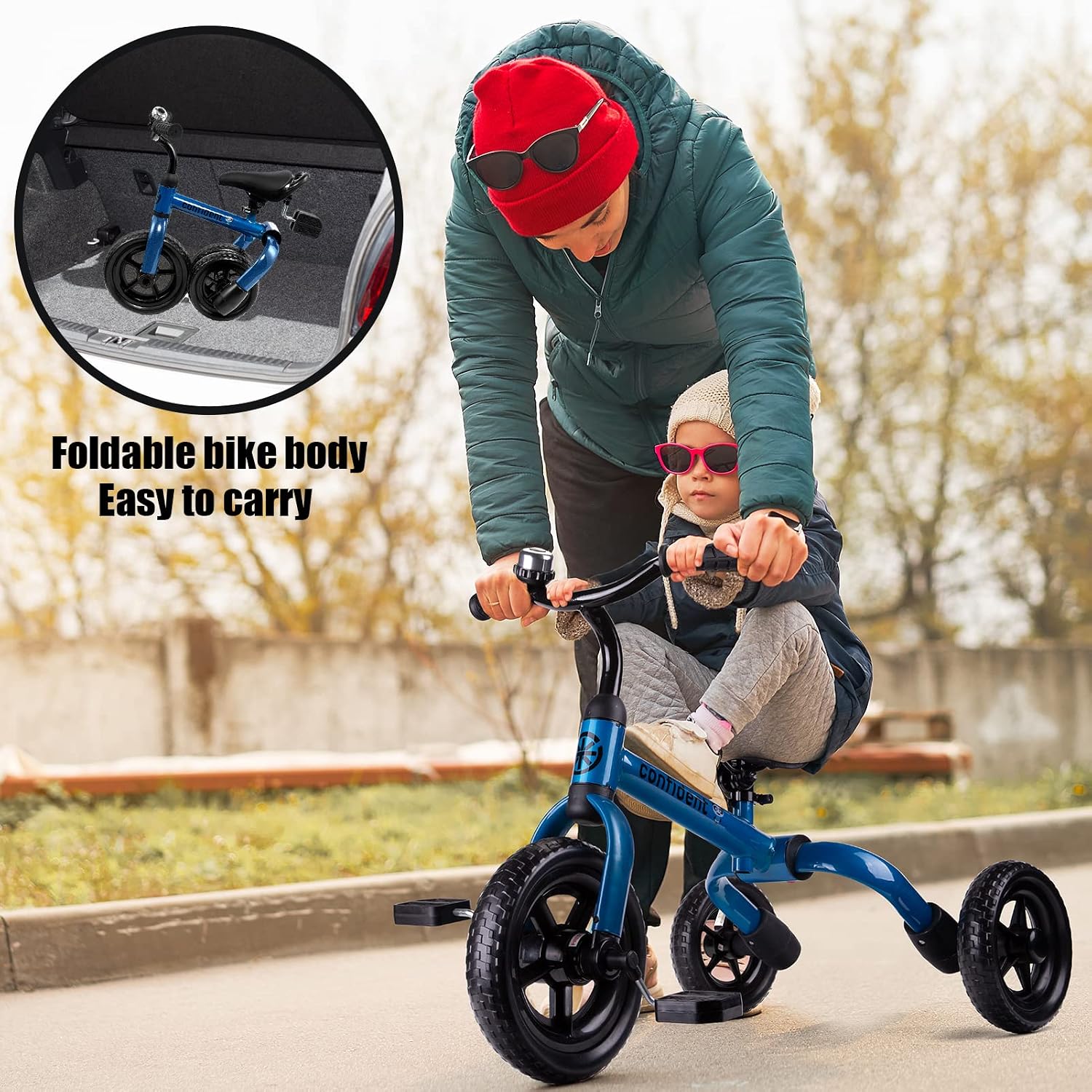 Thumbnail 1 de YGJT 3-in-1 Tricycle for Toddlers (Age 2–5) — Folding Training Trike With Adjustable Seat