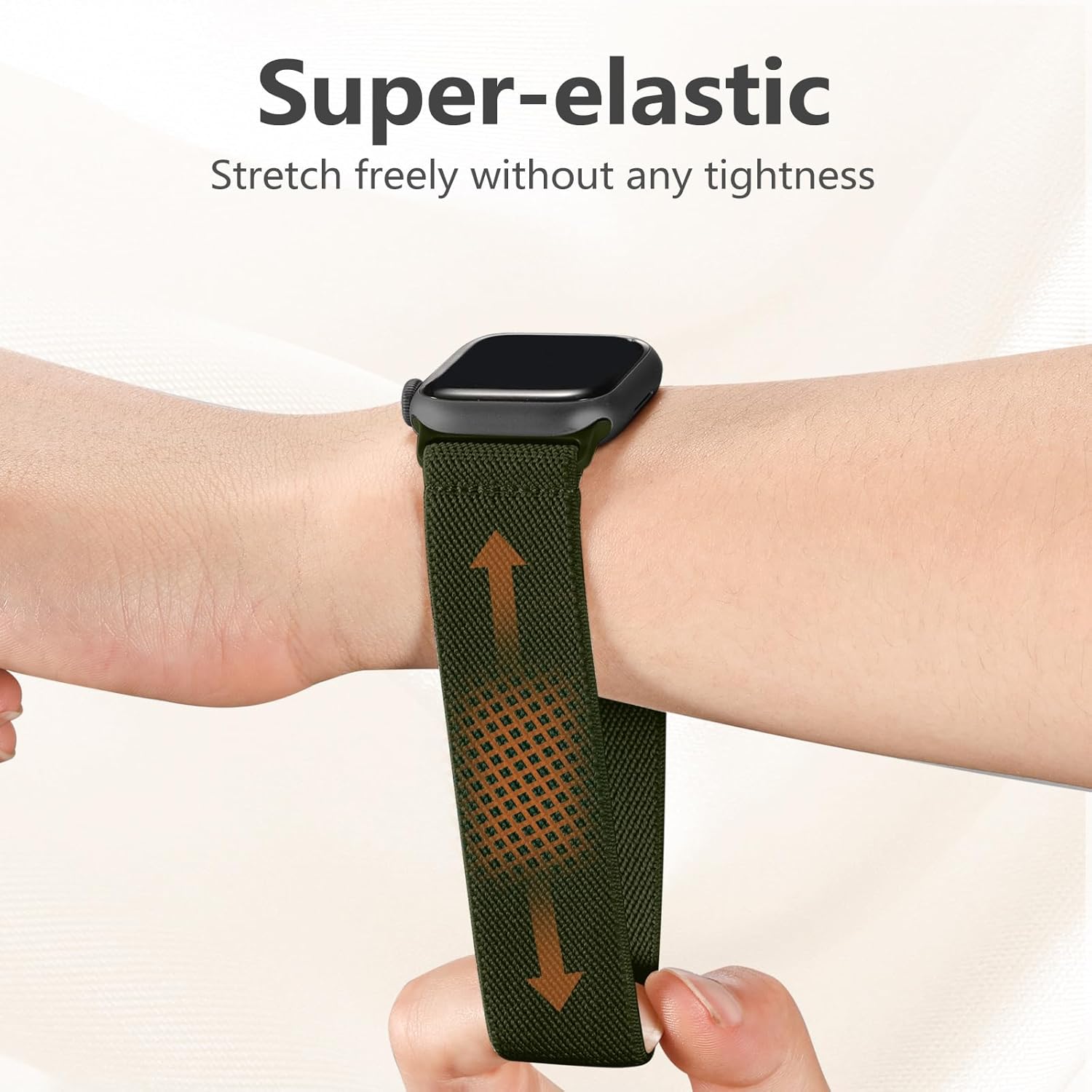 Thumbnail 3 de Maledan Solo Loop Nylon Strap for Apple Watch (40/41mm, 38/42mm, Army Green) – Stretchy, Breathable Sport Band