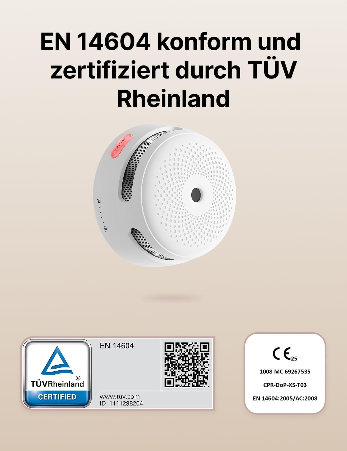 Detalle 2 de X-Sense XS01 Mini Rauchmelder 10 Jahre Batterie