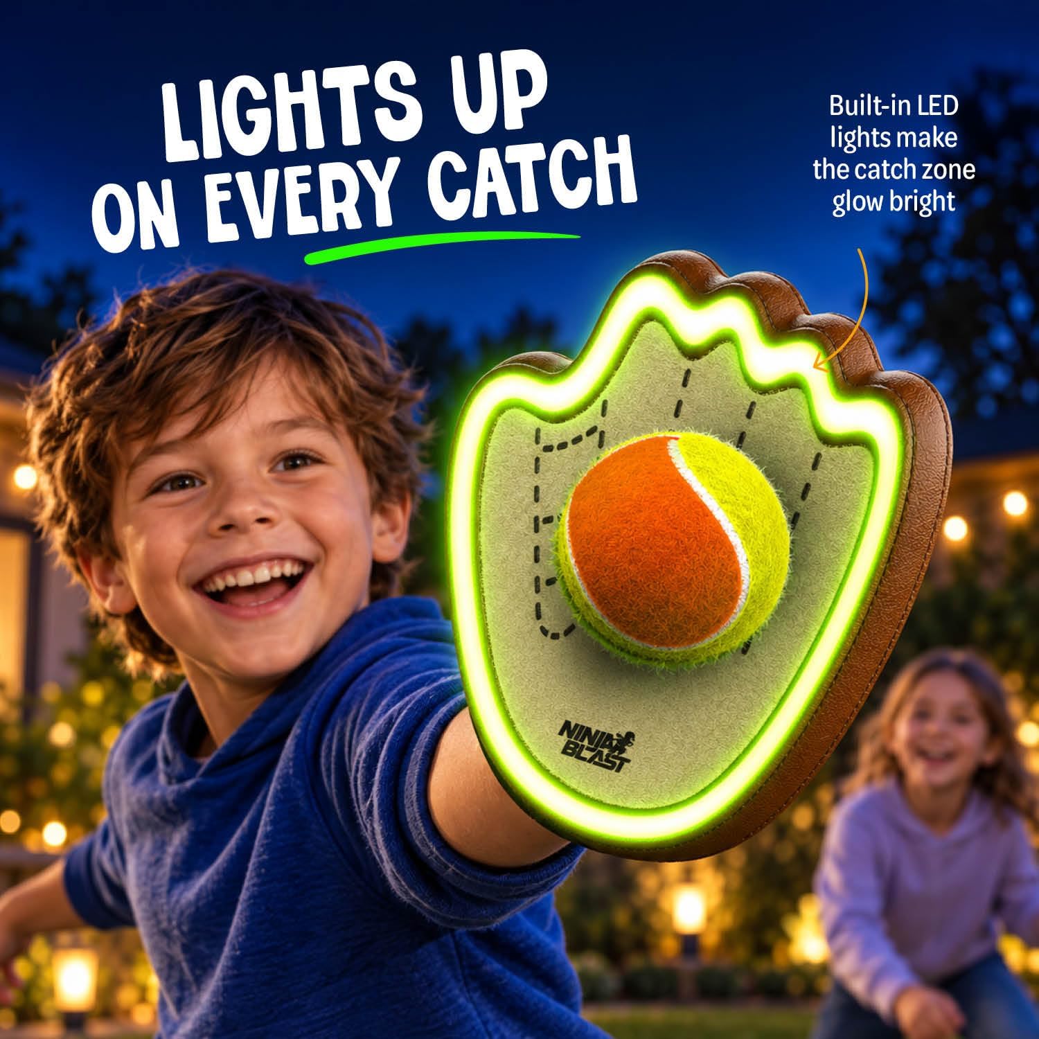 Thumbnail 1 de Ninja Blast JB-035 Light-Up Baseball Toss-and-Catch Game with Adjustable Gloves