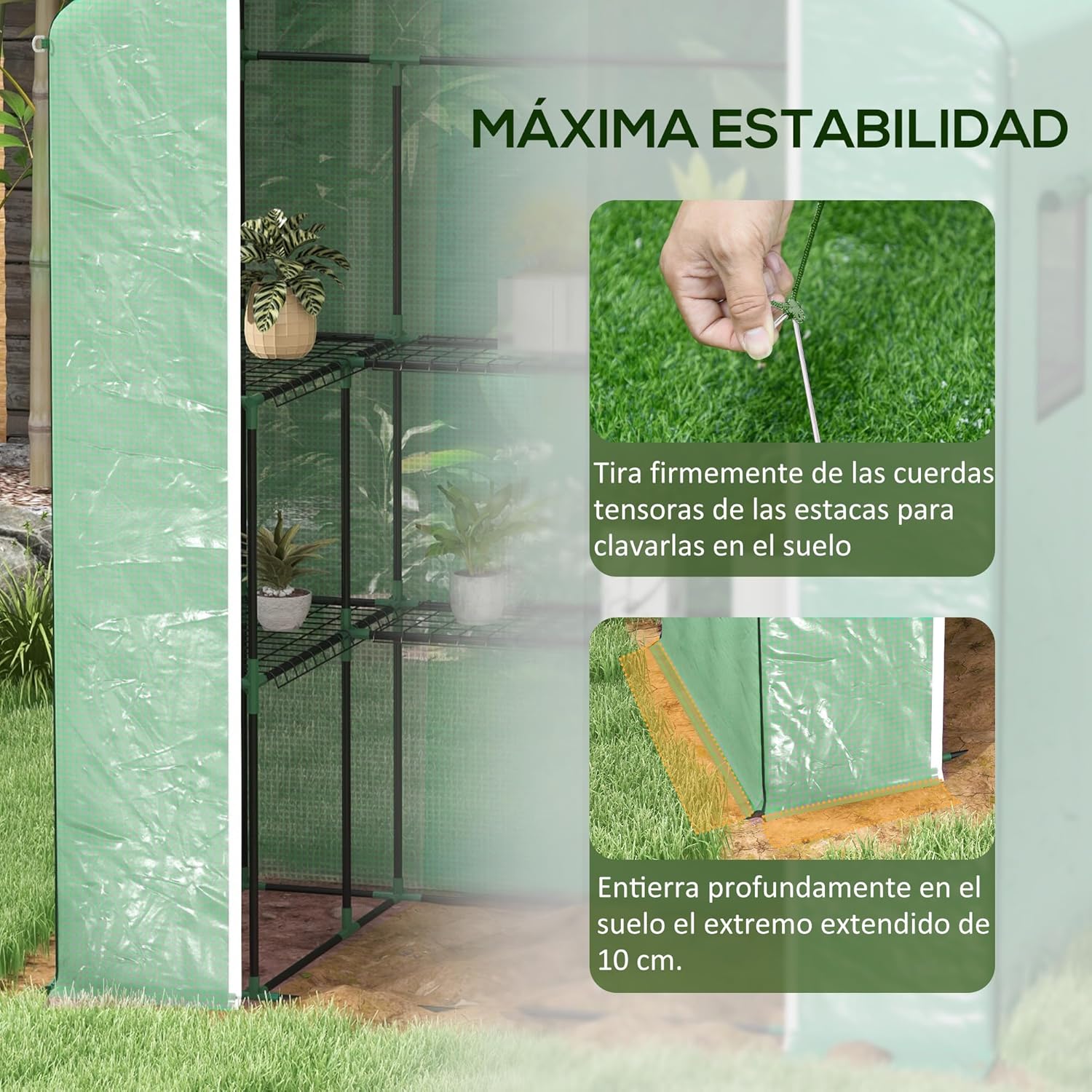 Thumbnail 5 de Outsunny invernadero exterior 140x73x190 cm