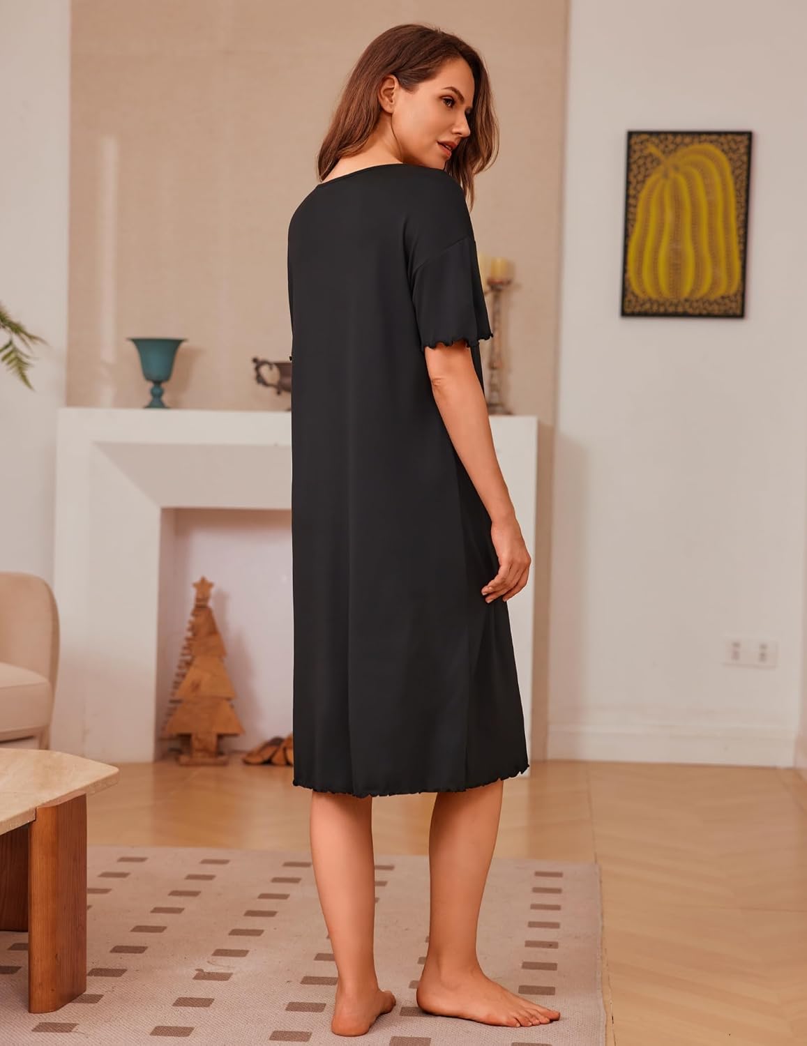 Detalle de Ekouaer Women's Nightgowns, 3-Pack