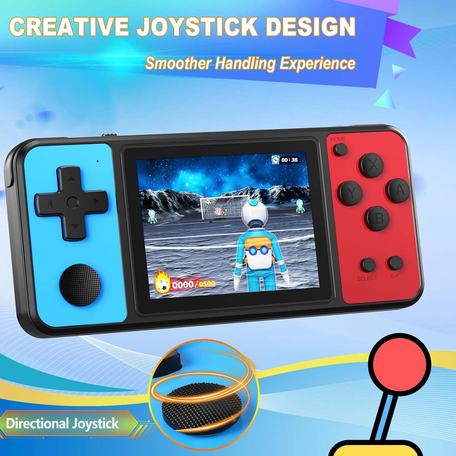 Detalle de ZHISHAN 32-bit handheld games console for kids with built-in 139 games and 3.0" IPS screen