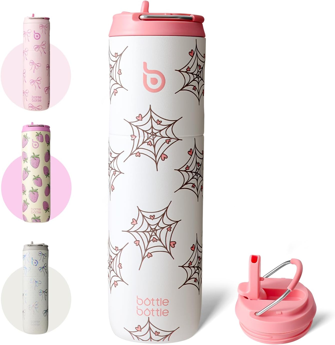 Detalle de BOTTLE BOTTLE Isolierte Edelstahl-Trinkflasche 750 ml mit Strohhalm, Deckel & Griff – BPA-frei, doppelwandig, auslaufsicher
