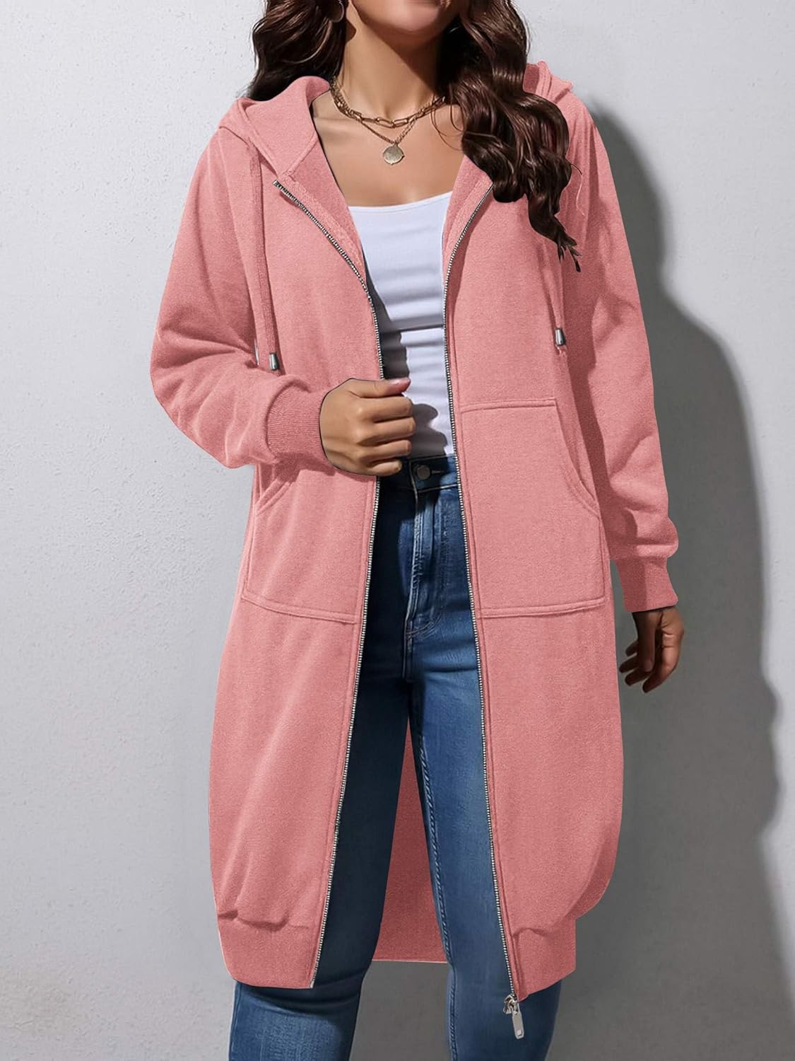 Detalle de ELESOL Women Casual Zip-Up Fleece Hoodie S-XXXL