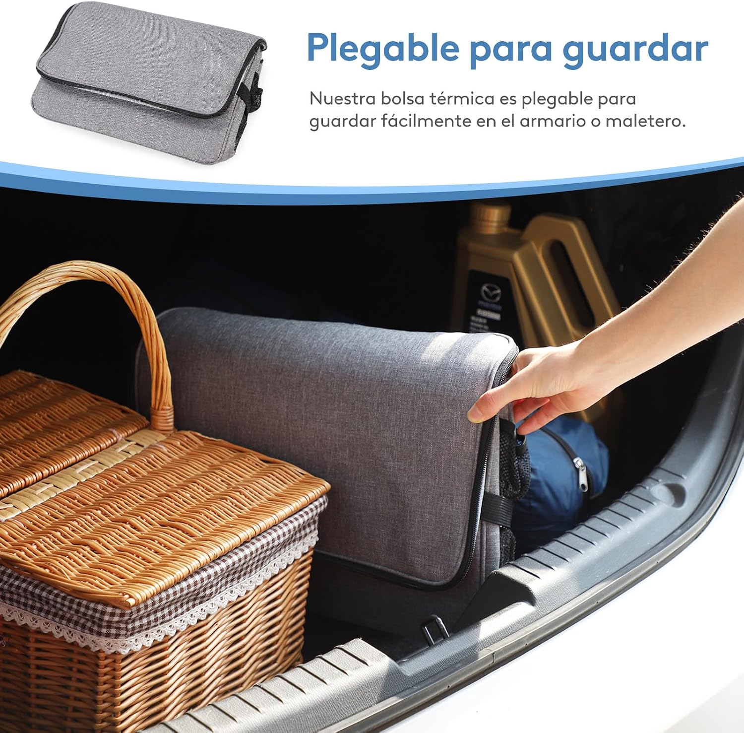 Thumbnail 6 de Lifewit Nevera Portátil 30L: Bolsa isotérmica plegable en gris para playa, picnic y viaje