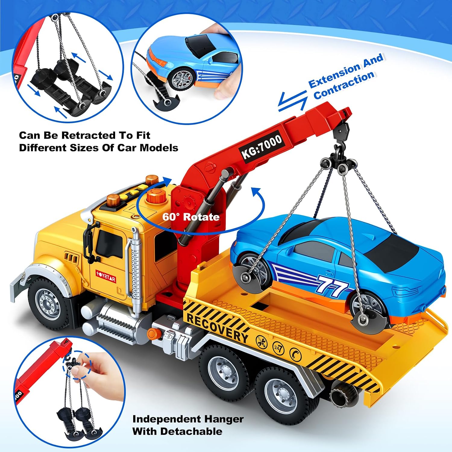 Detalle de 15-Inch Tow Truck Toy with Lights