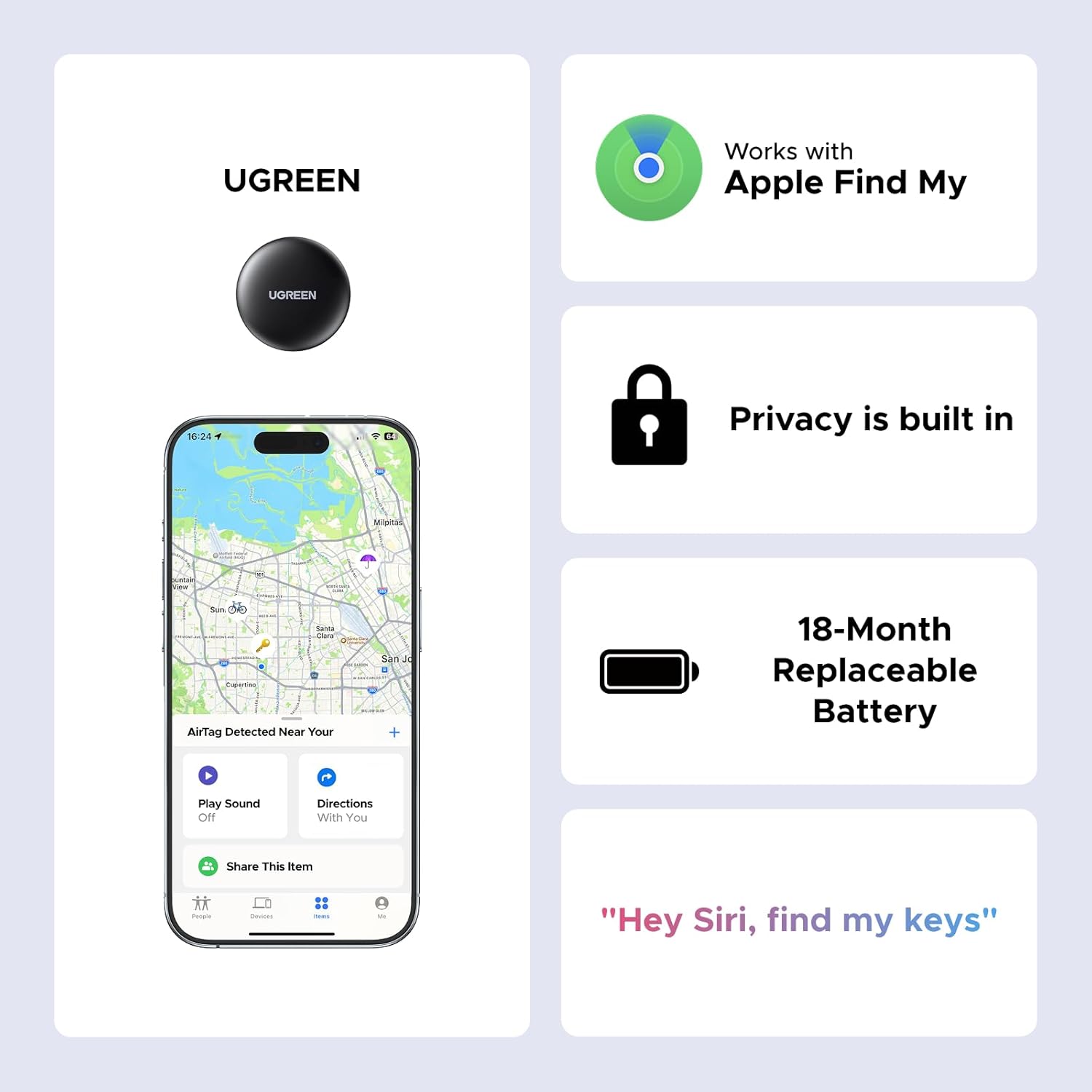 Thumbnail 6 de UGREEN FineTrack Mini: Apple Find My Tracker Tag