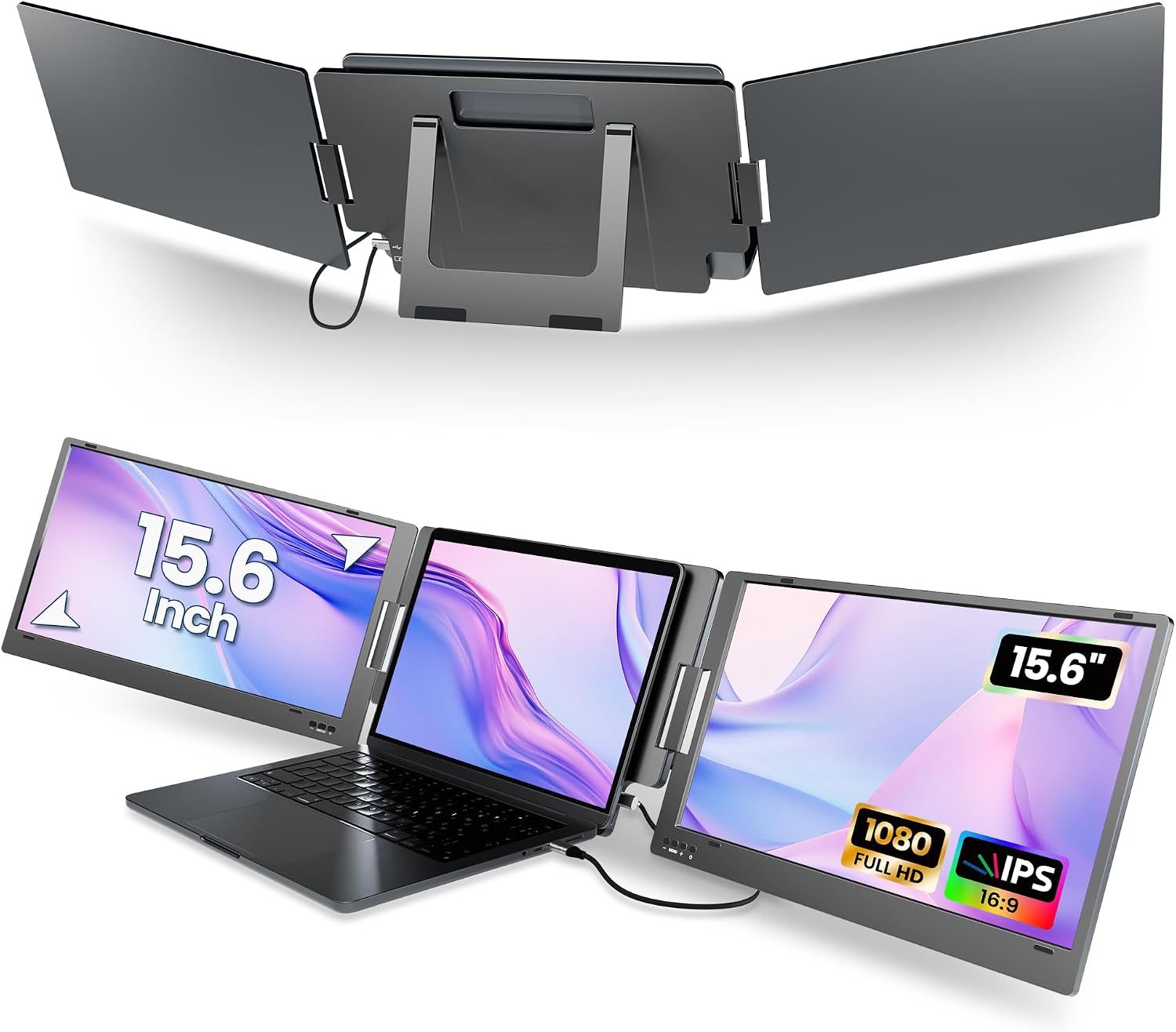 Detalle de KPKUE X90E 15.6" Laptop Screen Extender Monitor (Dual Portable, 1080P FHD IPS) for Windows