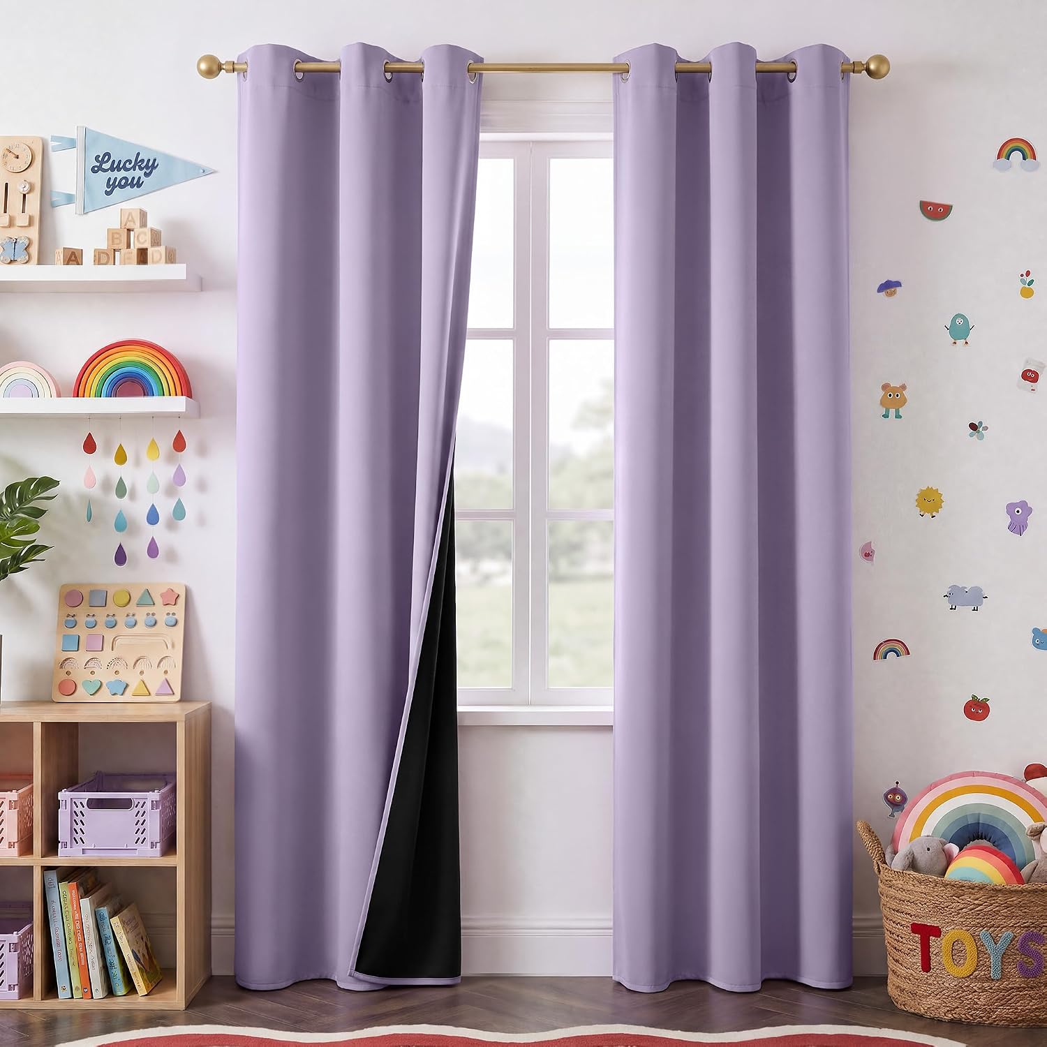 Detalle de NICETOWN NTUSCGM147SD2-ALL Blackout Curtains, Lavender Purple, 42 x 84 in