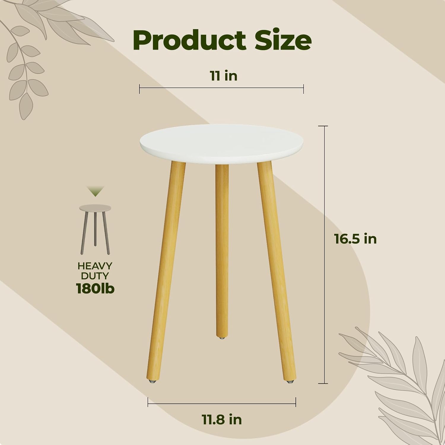 Detalle de Bamworld Supporto per piante alto da interno rotondo in legno bianco: stile e robustezza per piante e arredamento