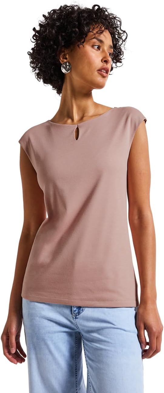 Thumbnail 6 de Shirt mit Cut-Out – ärmellos, Rundhals, doppellagige Front aus Baumwoll-Modalmix