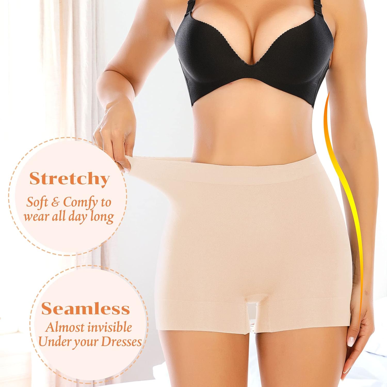 Thumbnail 3 de Womens Seamless Shaping Boyshorts Panties: Light to Medium Tummy Control in a Comfort-First Slip Short