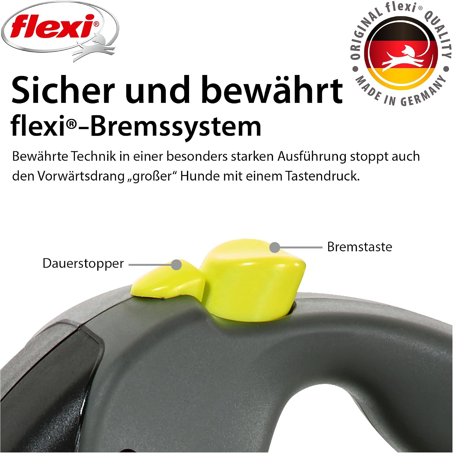 Detalle de flexi Giant Professional L Hunde Roll-Leine 10 m – schwarz/neon-gelb