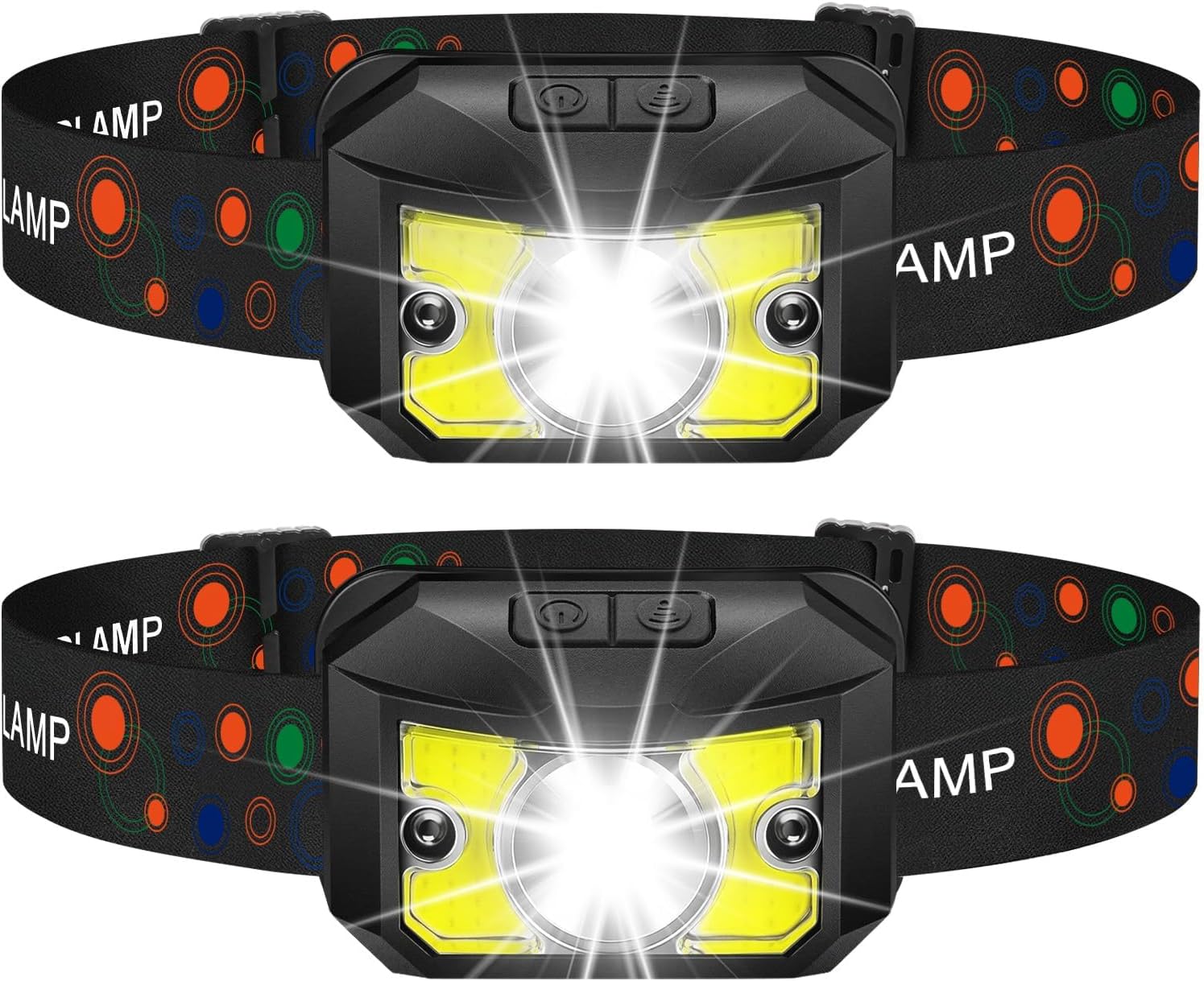 Detalle de 2 Pack Head Torch Rechargeable: Ultra-Bright USB-C Headlamps for Outdoors