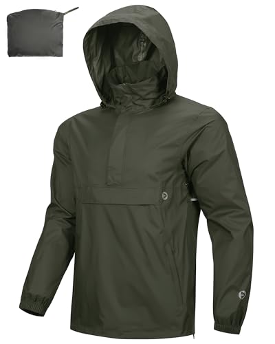 Detalle de Outdoor Ventures Men's Waterproof Rain Jacket Packable Hooded Pullover
